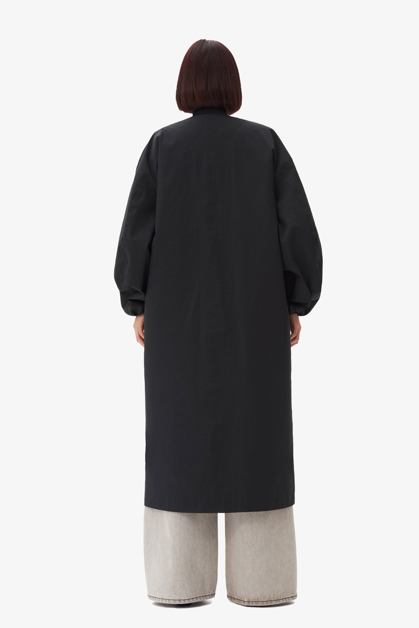 TECH SEERSUCKER OVERSIZED SHELL COAT - 5
