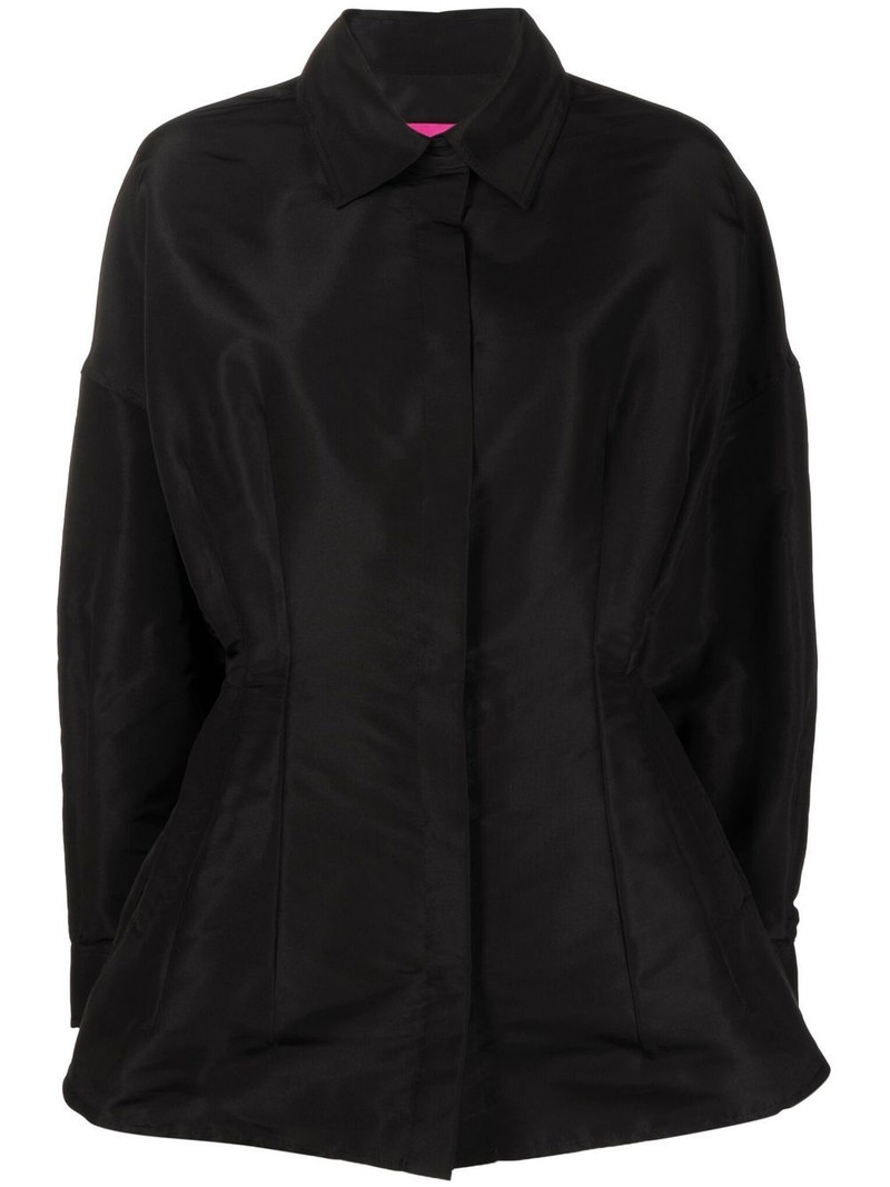 gathered-detail faille shirt jacket 1