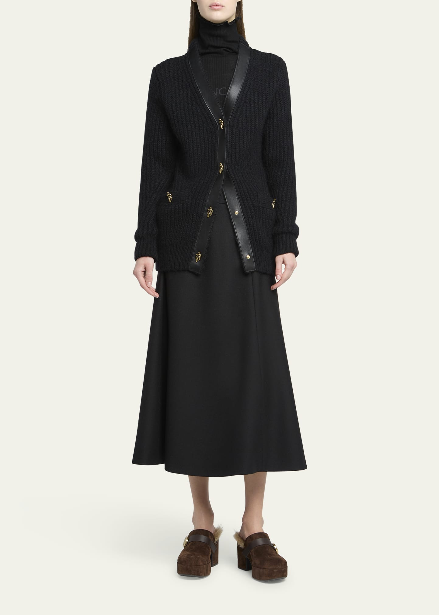 Circle-Cut Wool Midi Skirt - 2