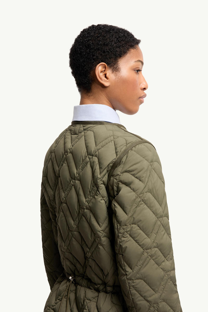 Lilas Geometric Quilted Hooded Short Down Jacket 6