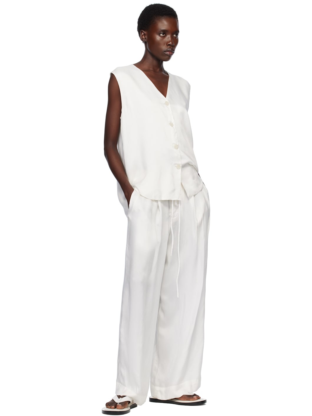 White Sanded Trousers - 4