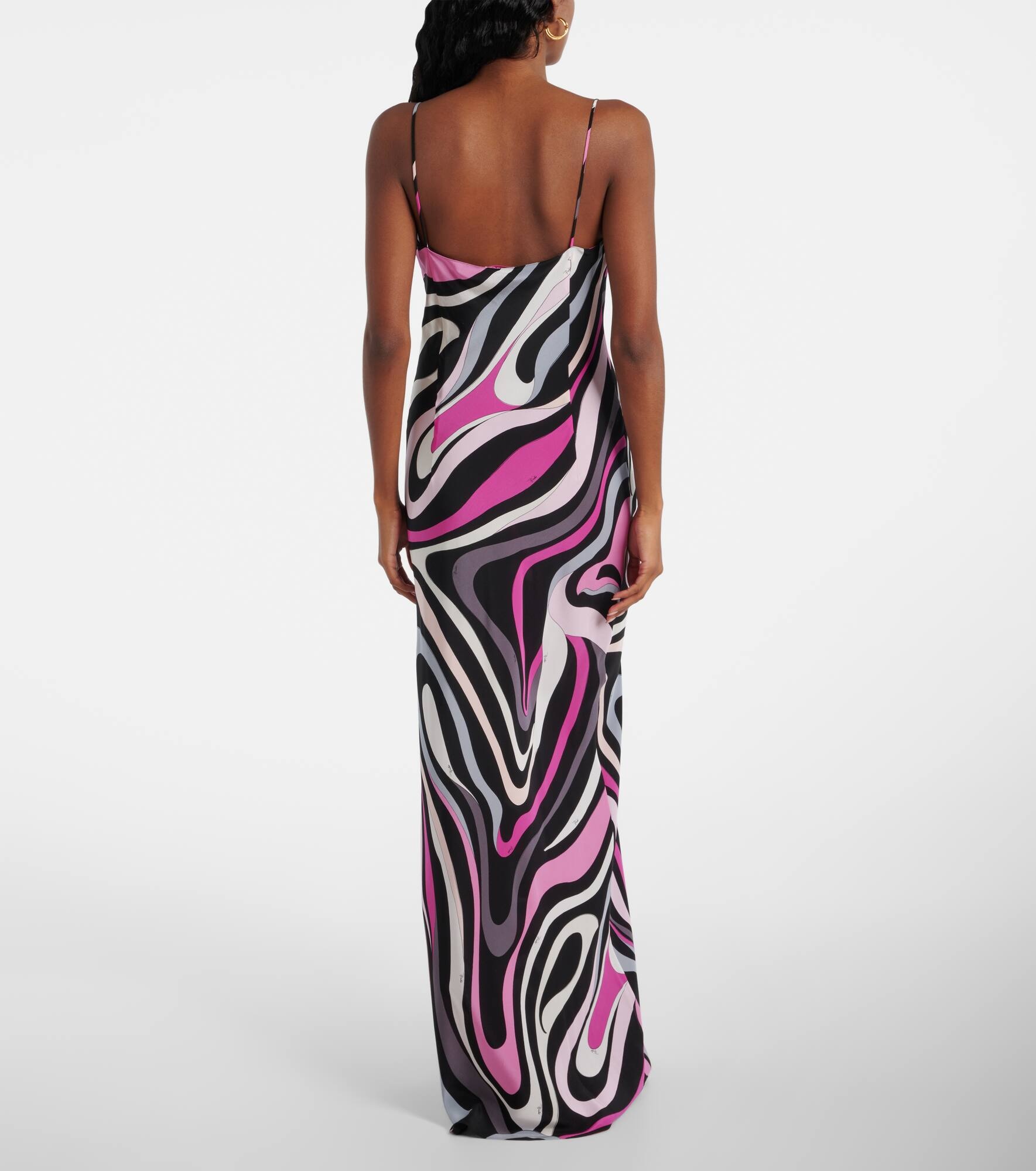 Marmo crêpe de chine slip dress - 3