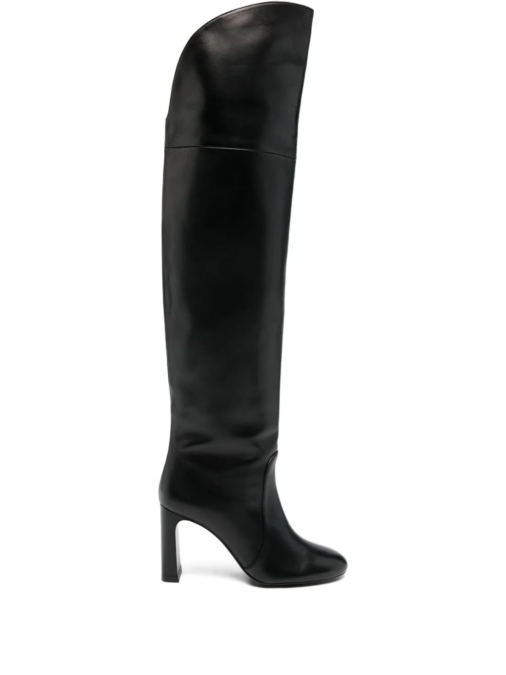slouchy leather over-the-knee boots - 1