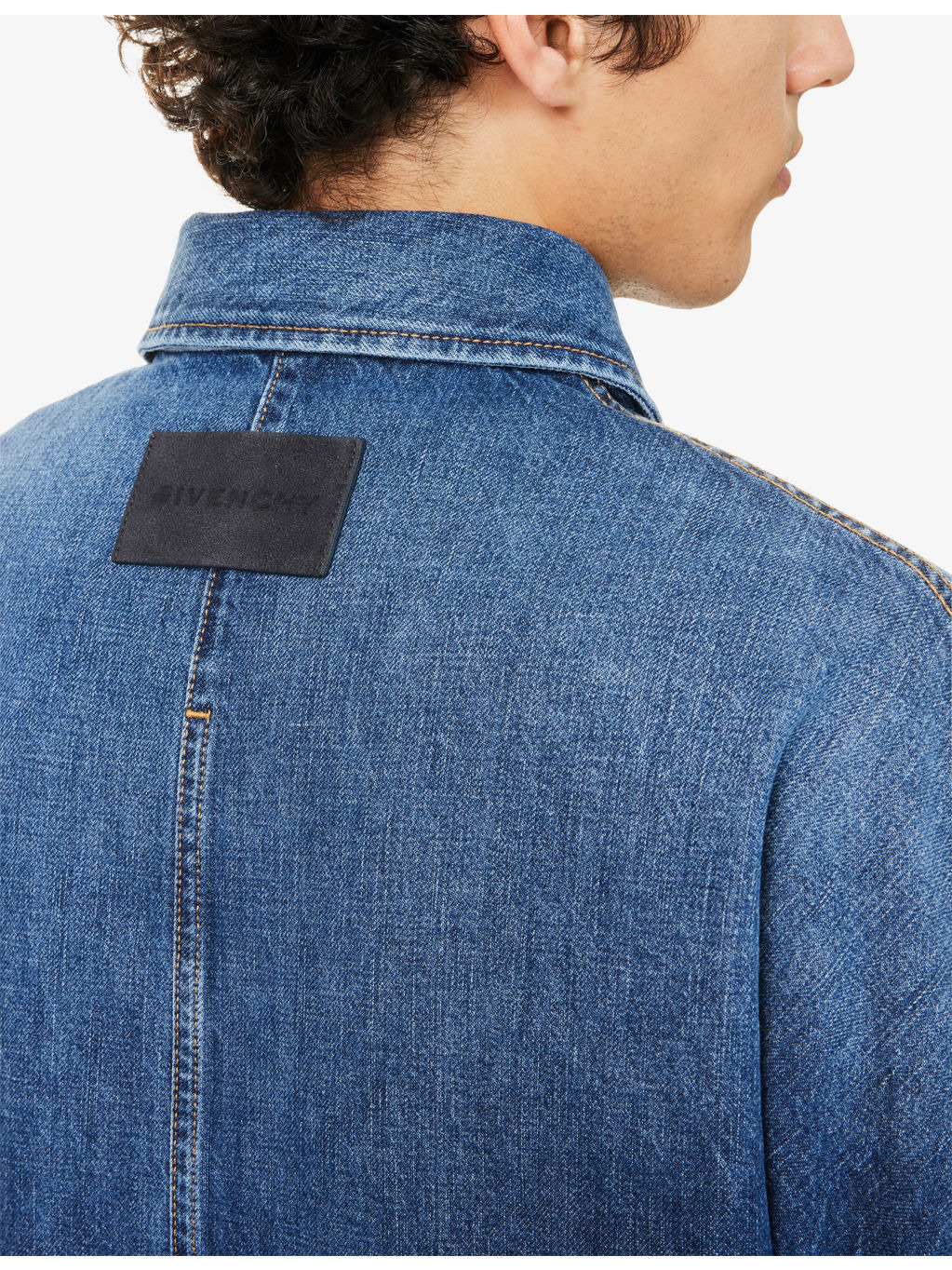 Oversized Classic-Collar Denim Overshirt - 5