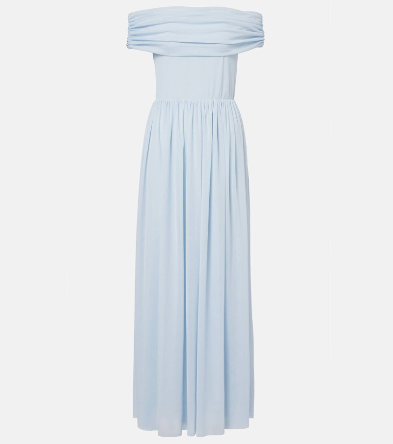 Draped off-shoulder maxi dress 1