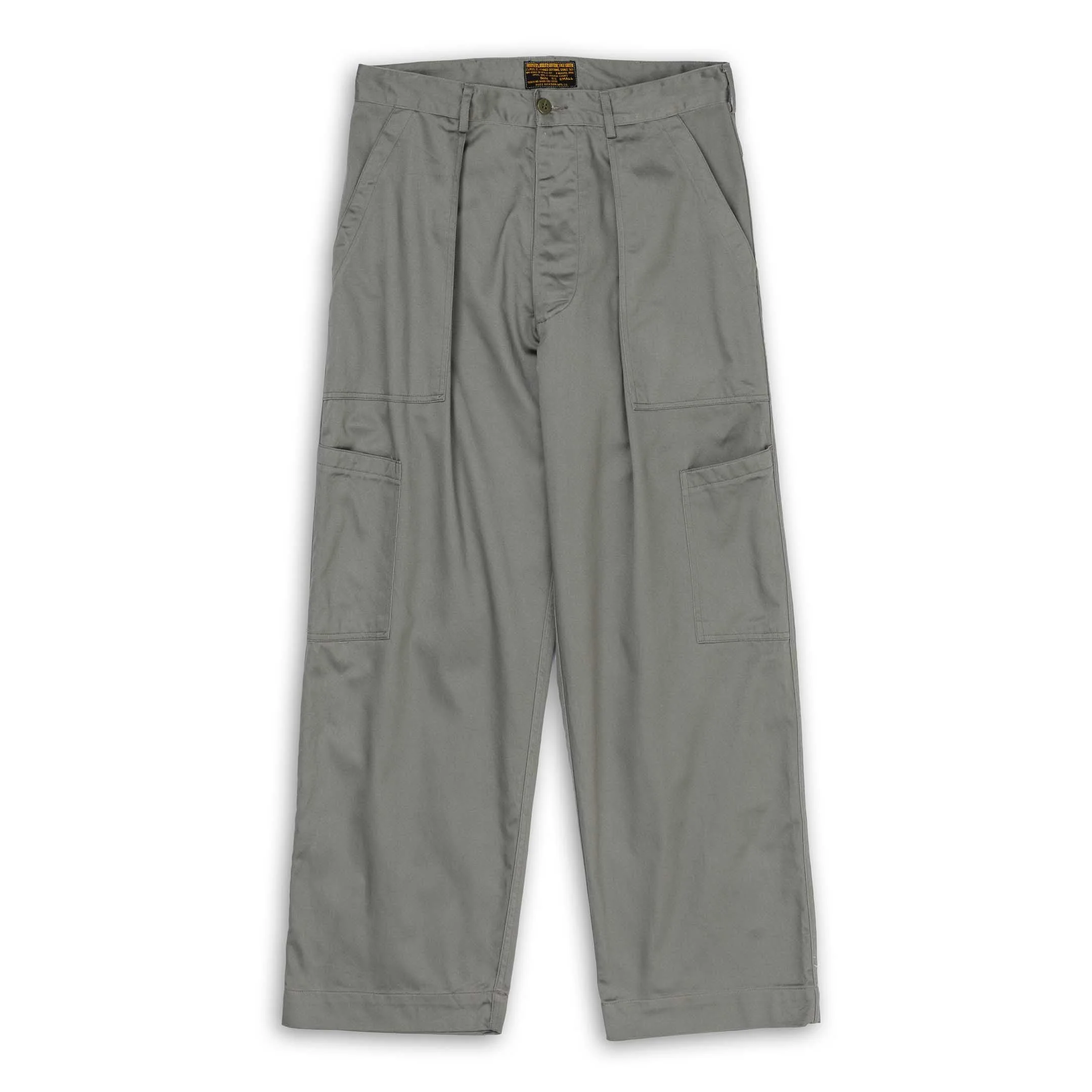 Buzz Rickson's Trousers, Utility, Cotton Sage Green - 1