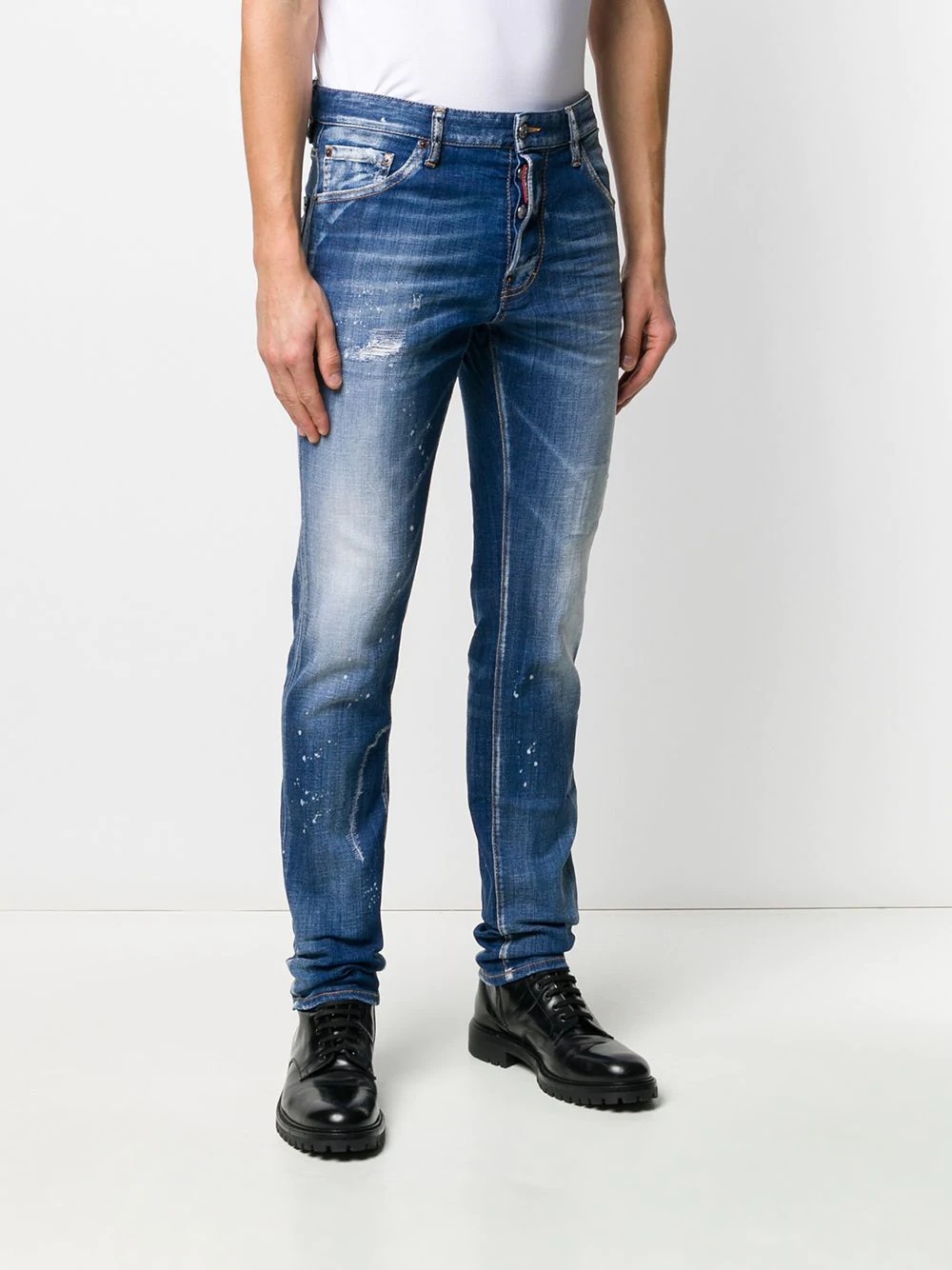 distressed slim-fit jeans - 3