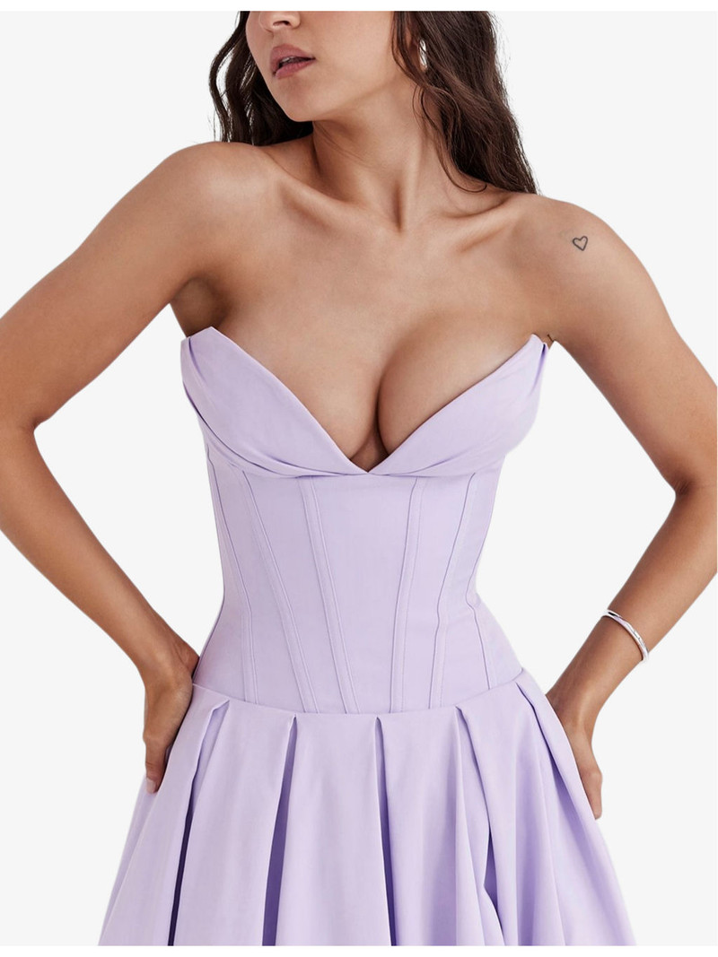 Lady plunge-neck stretch-cotton midi dress 5