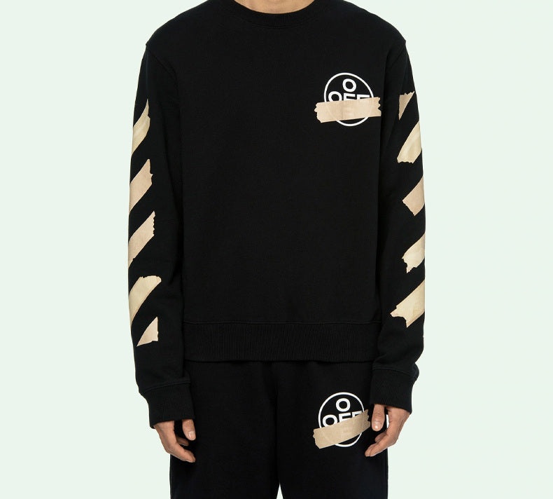 Off-White Tap Arrows Mens Logo Long Sleeve Round Neck Sweater Tape OMBA025R20E300021048 - 3