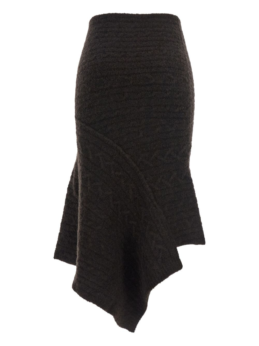 cable-knit asymmetric skirt - 2