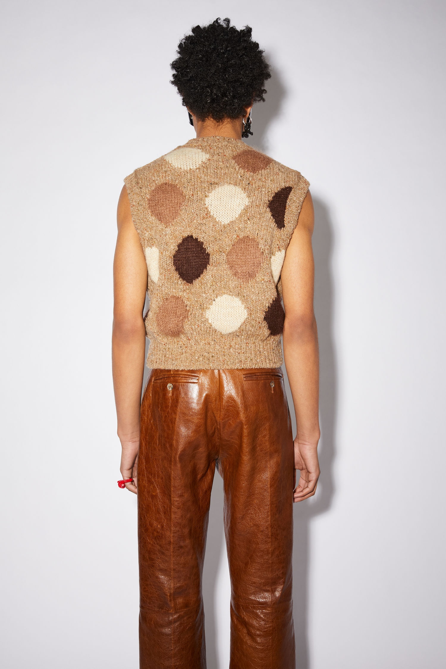 Dot sweater vest - Brown/multi - 3