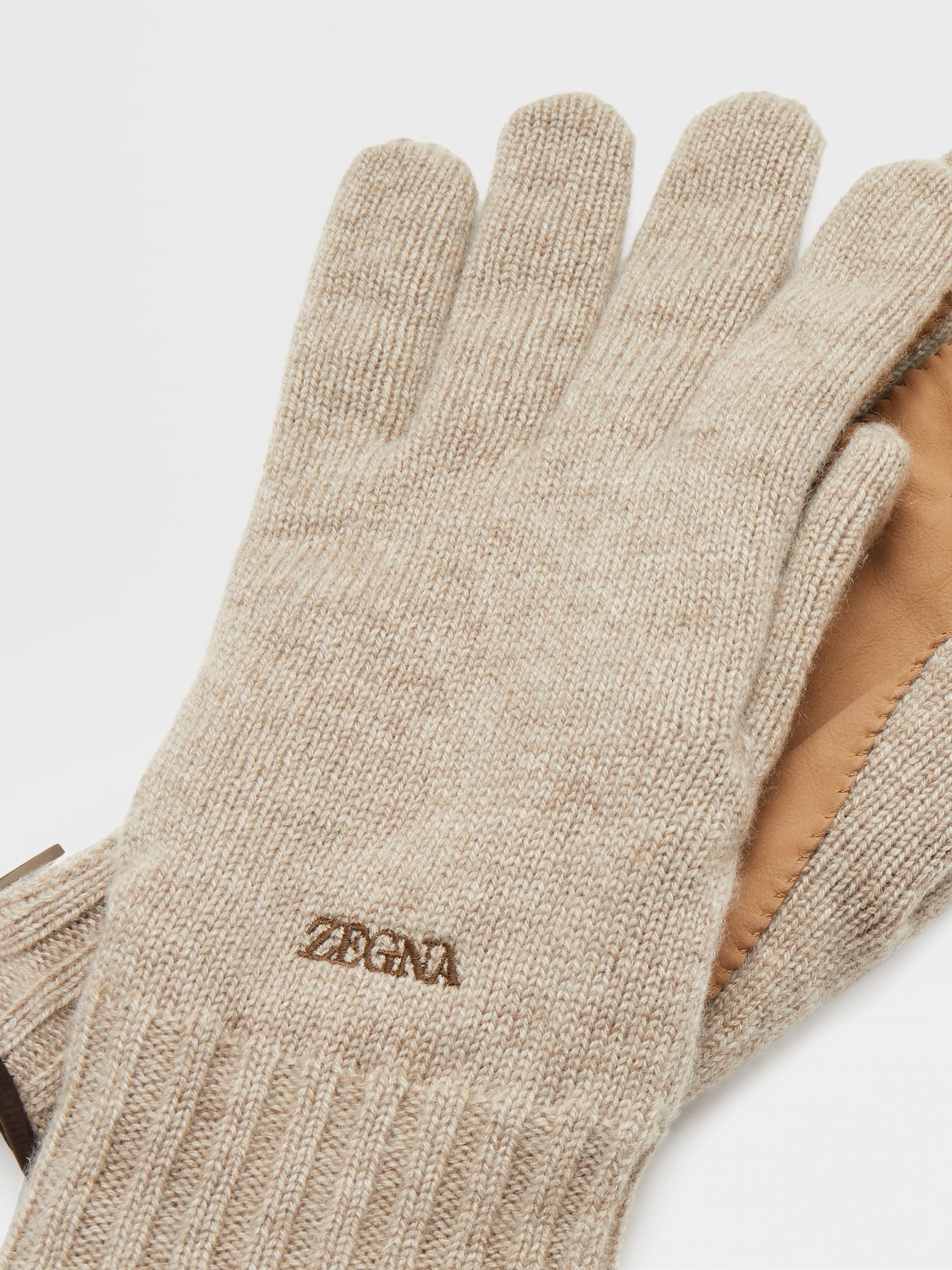 BEIGE OASI CASHMERE GLOVES - 2