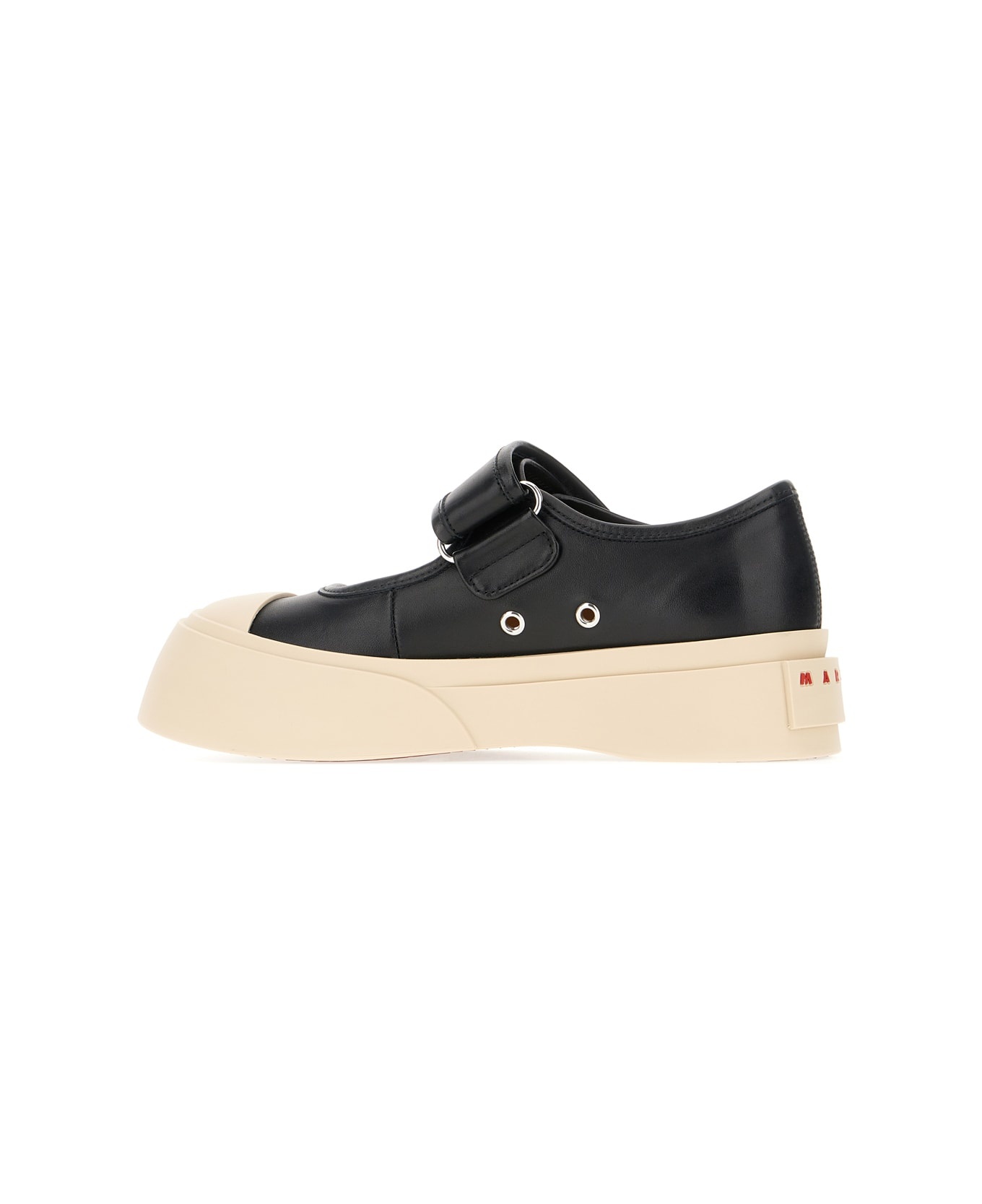 Black Nappa Leather Mary Jane Ballerinas - 3