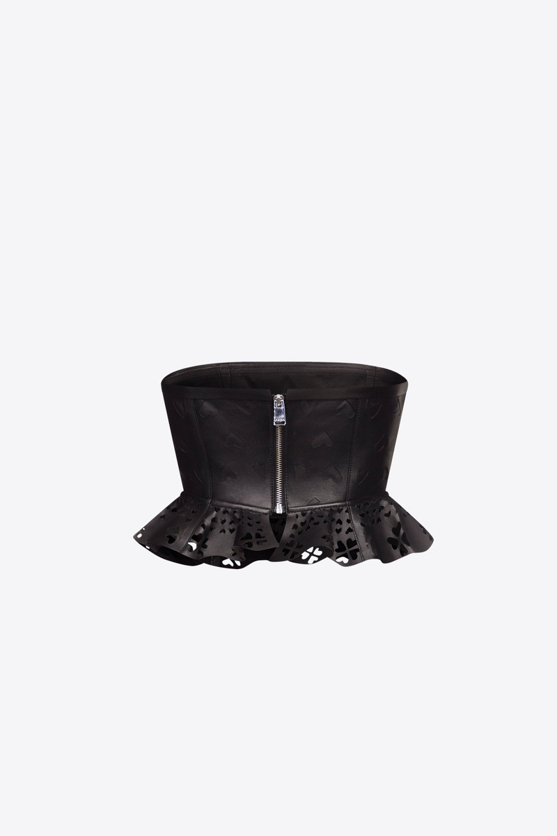 AREA LASER-CUT LEATHER HEART BANDEAU outlook