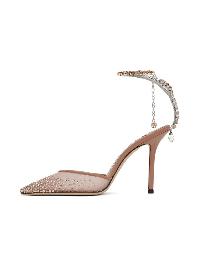 Saeda 100mm crystal-embellished pumps 3