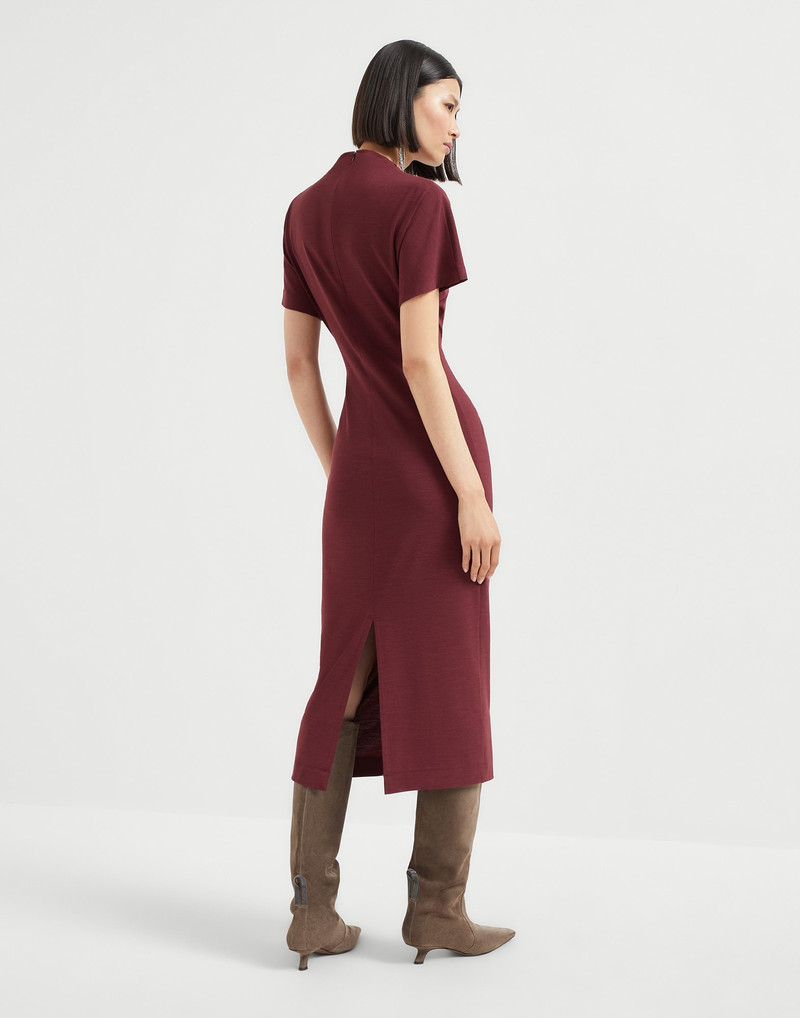 Brunello Cucinelli Techno wool jersey wrap belt dress outlook