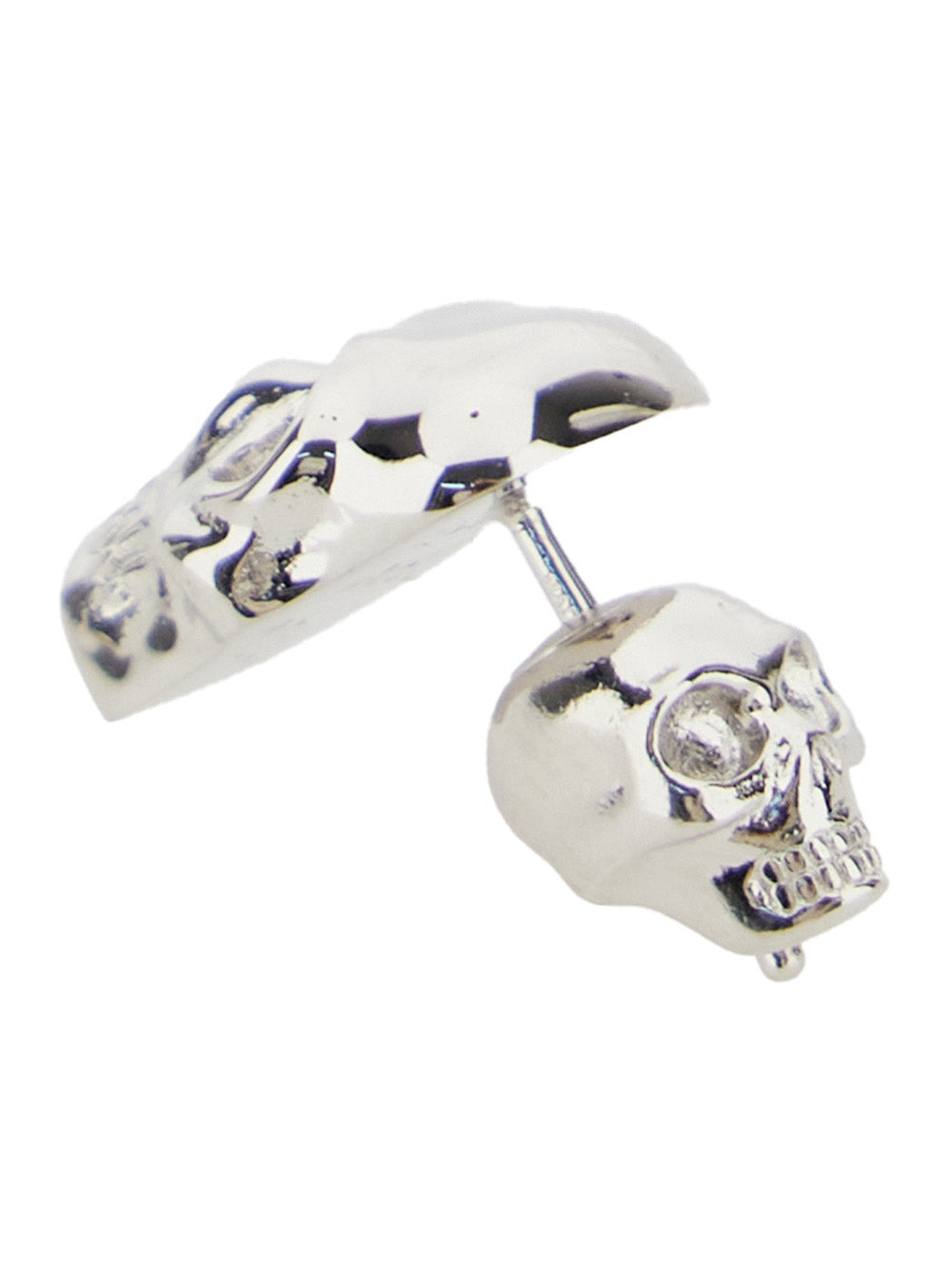 Alexander Mcqueen Men Silver Colored Earring With Skull In Polished Brass Man - 2