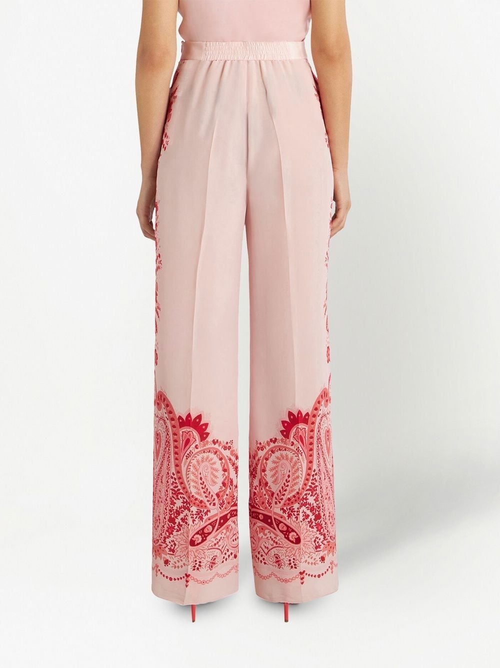 paisley-print silk trousers - 4