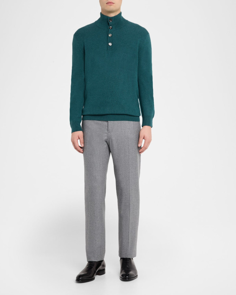 Brioni Men's Cashmere Knit Mock Neck Half-Placket Sweater outlook