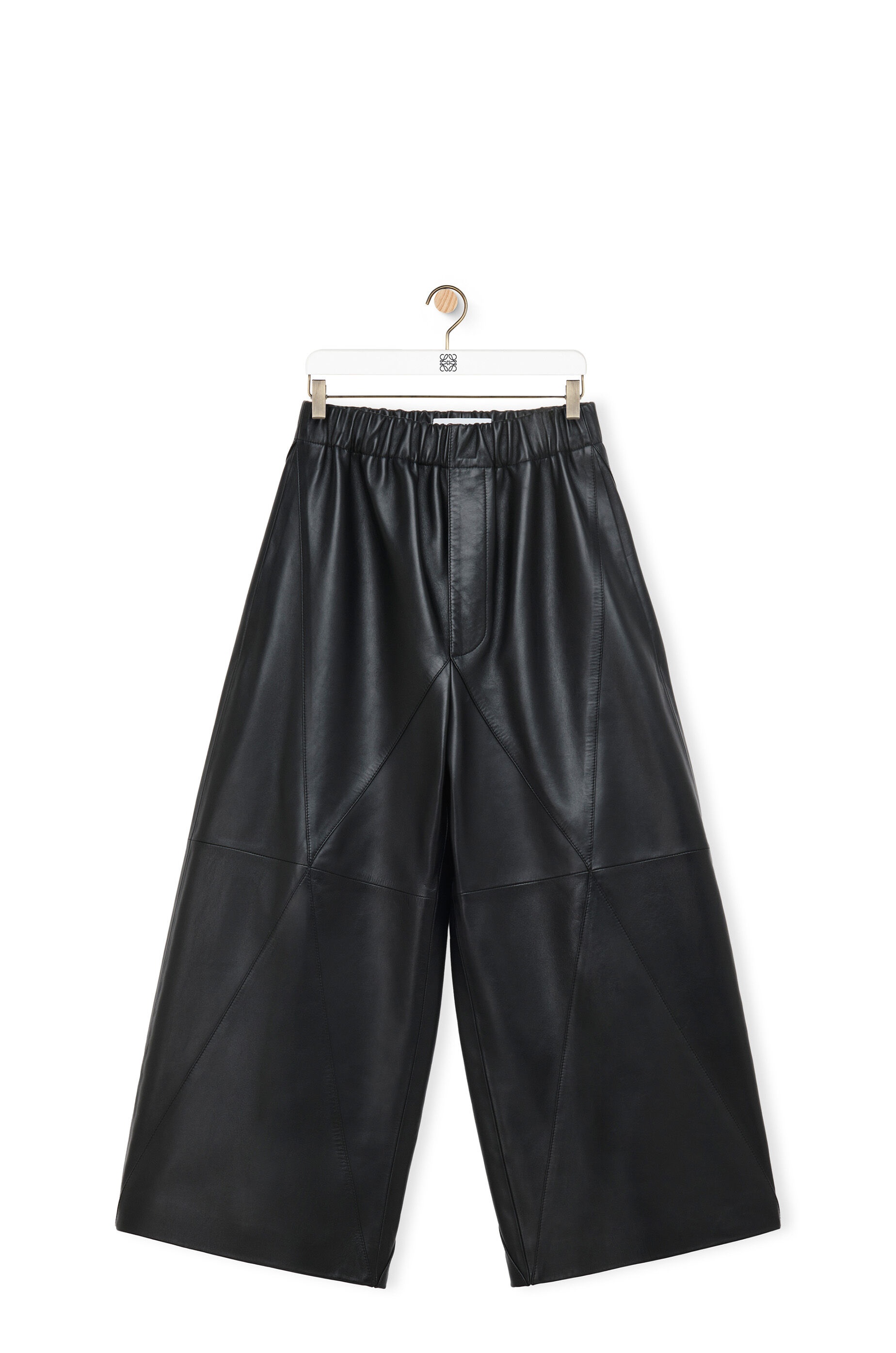 Puzzle Fold cropped trousers in nappa lambskin - 1
