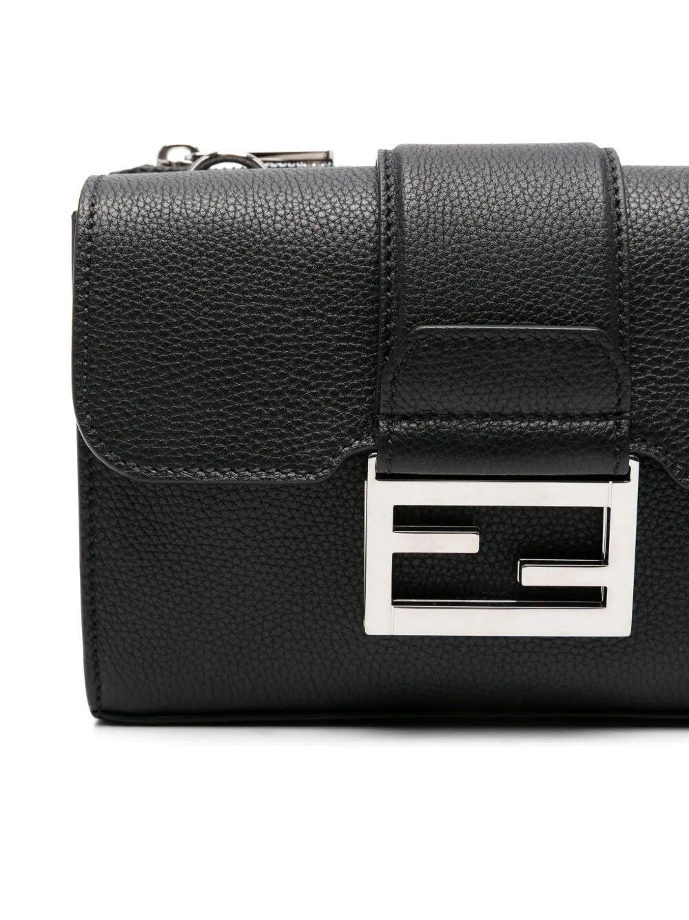 Fendi Men Full-Grain Leather Double Baguette Bag - 4