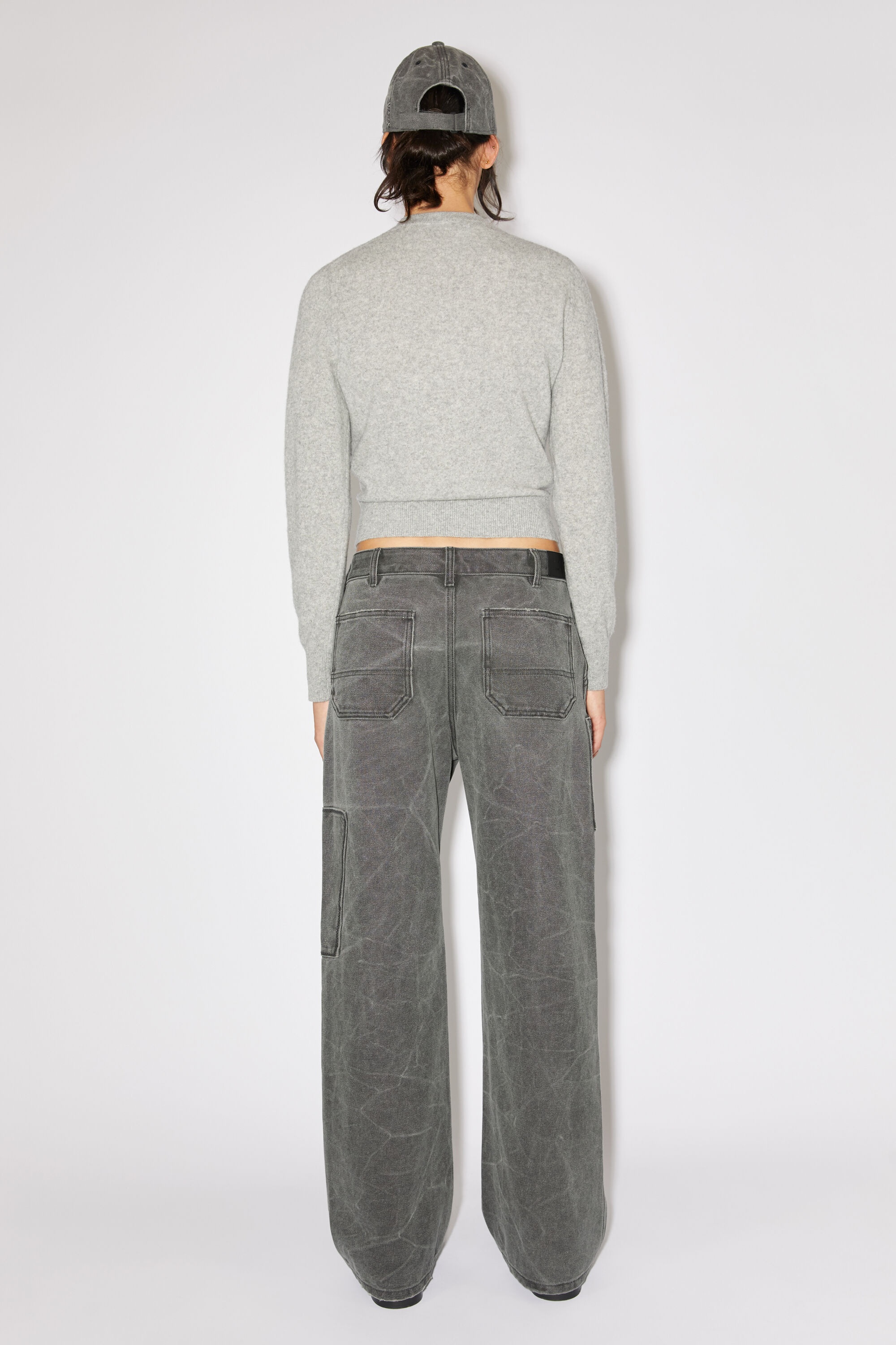Patch canvas trousers - Carbon grey - 3