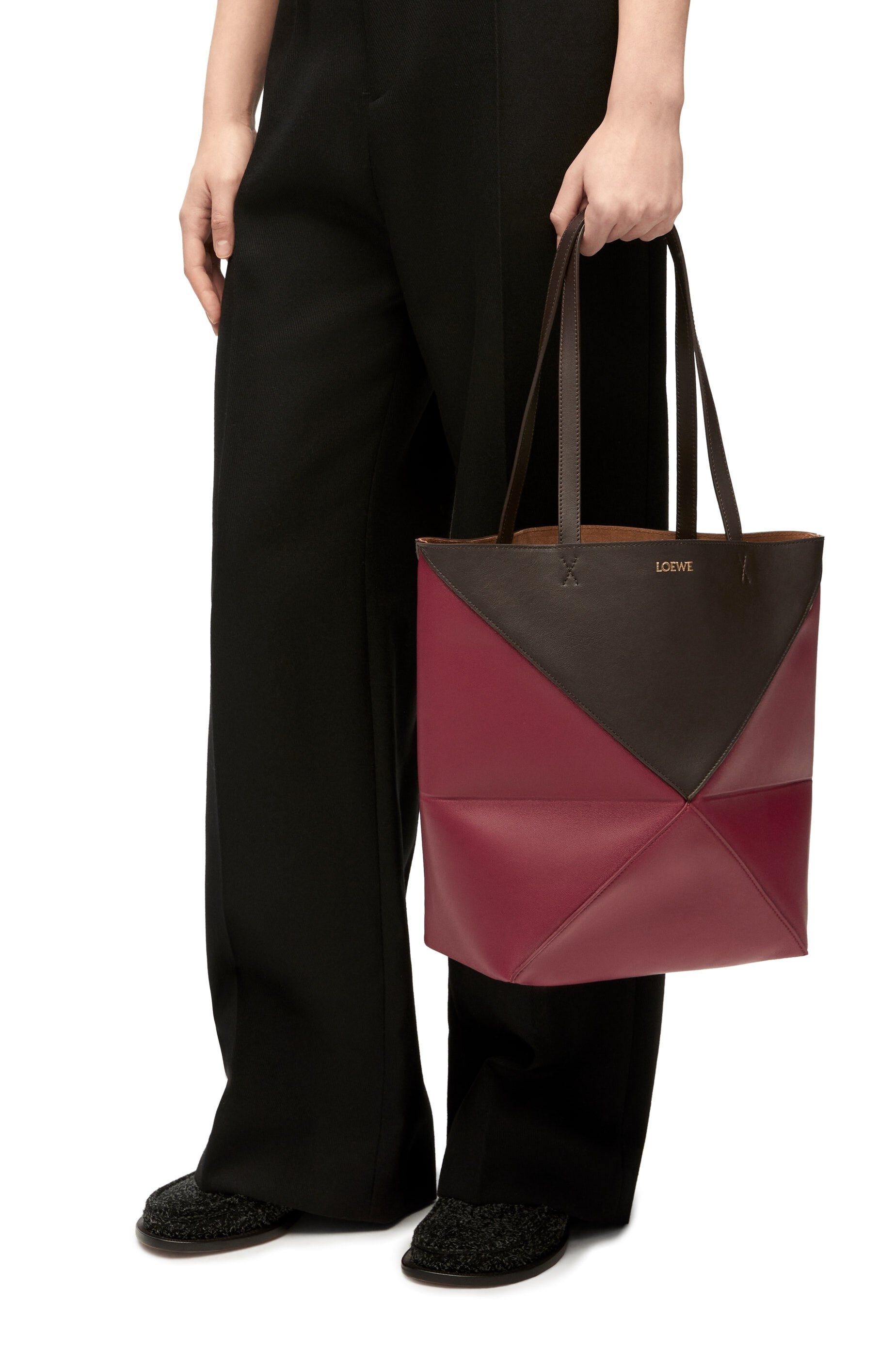 Puzzle Fold Tote in shiny calfskin - 2