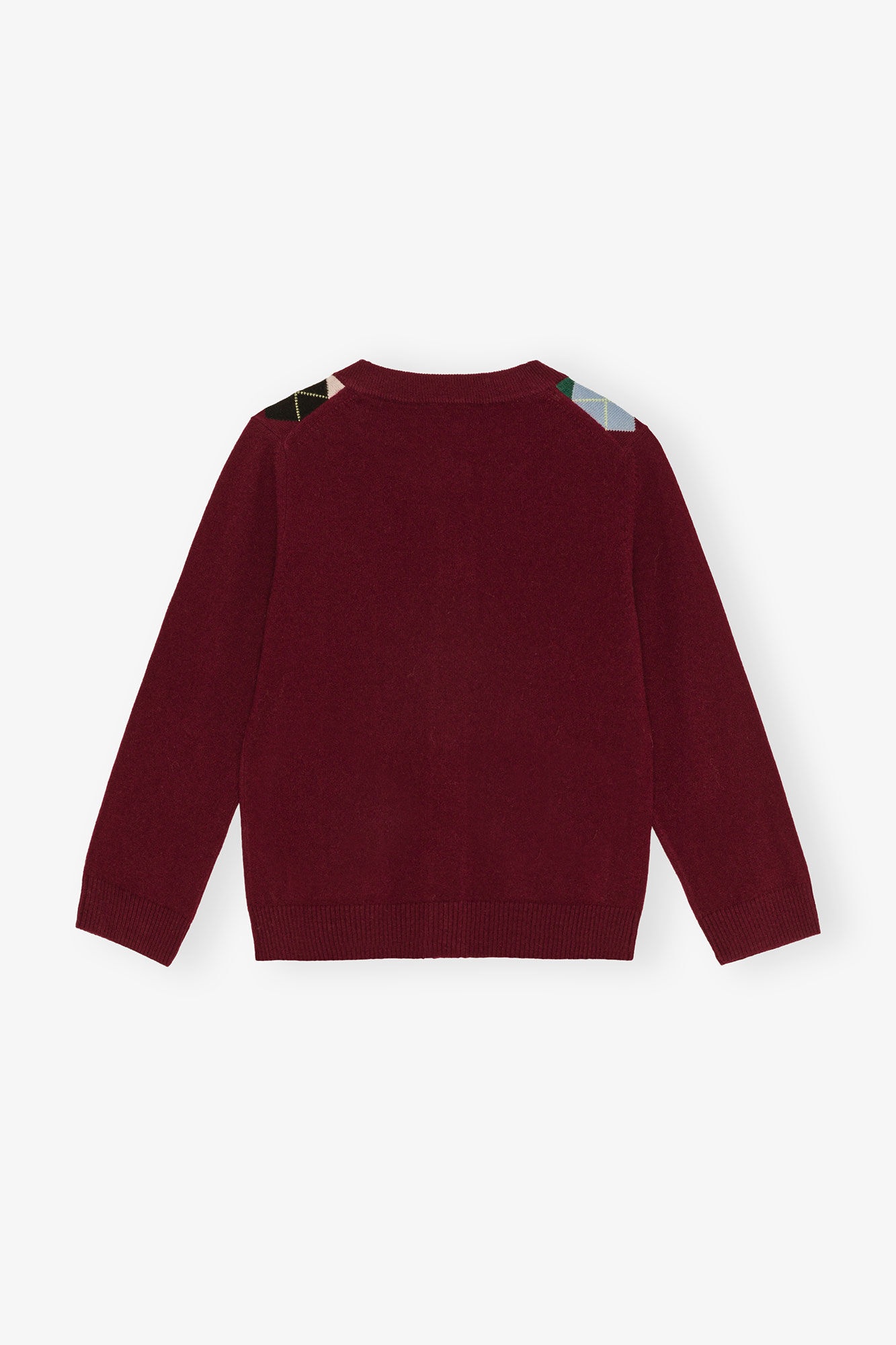 BURGUNDY CHECK CARDIGAN - 6
