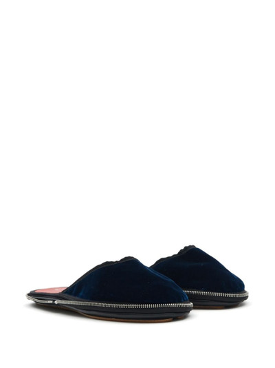 Maison Margiela zip-detail velvet slippers outlook