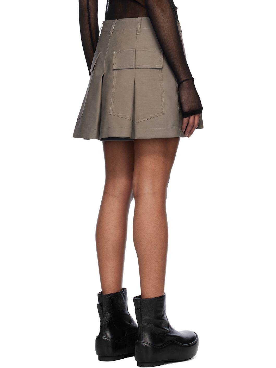 Taupe WTAPS Edition Cotton Back Satin Shorts - 3