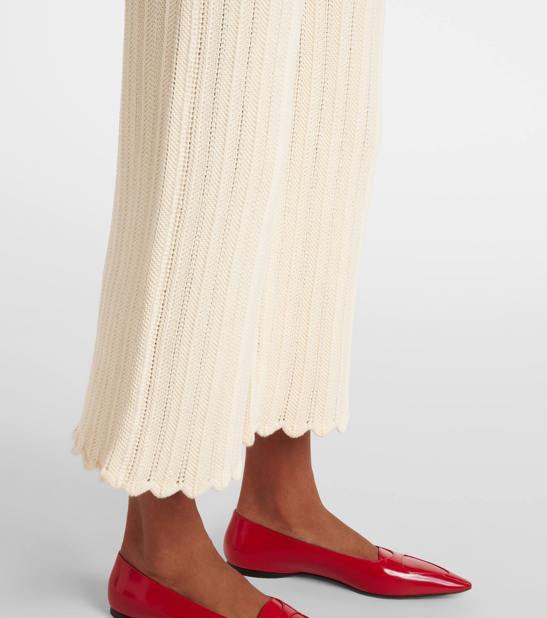 Petey open-knit cotton flared pants - 5