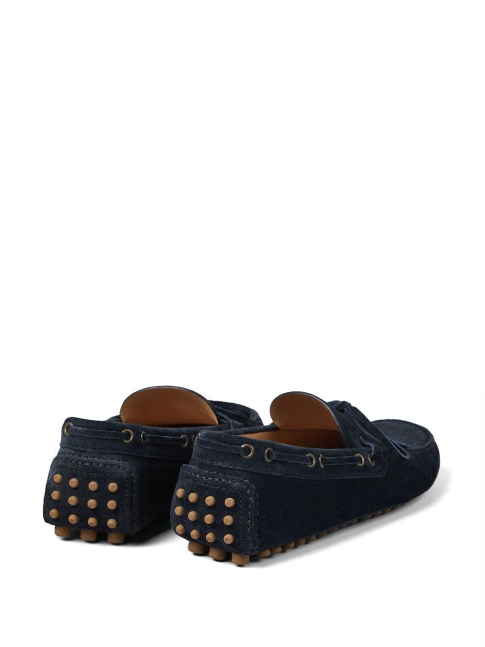 lace-detailed suede loafers - 3