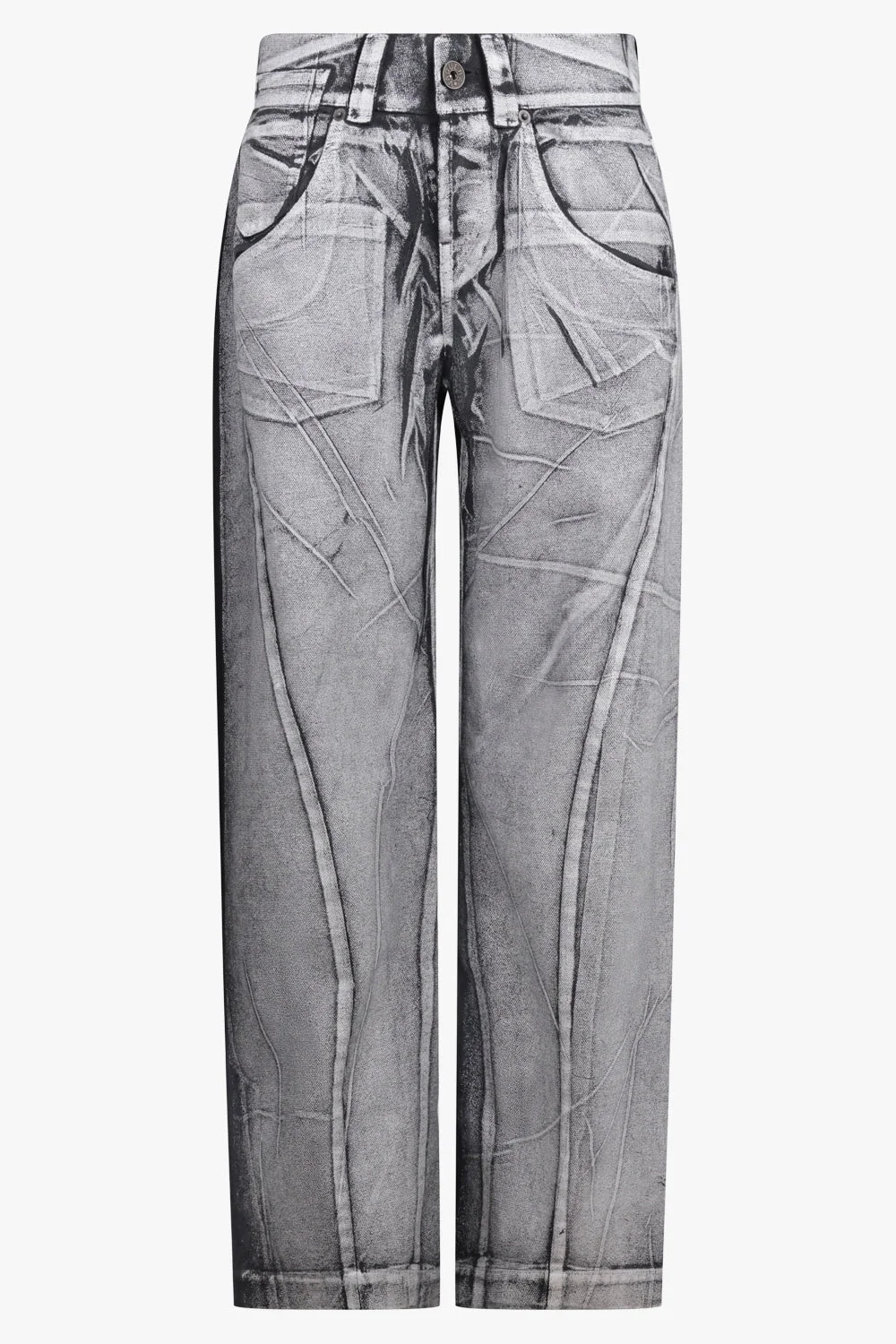 PAINTED STRAIGHT LEG JEANS | GREY/BLACK - 1