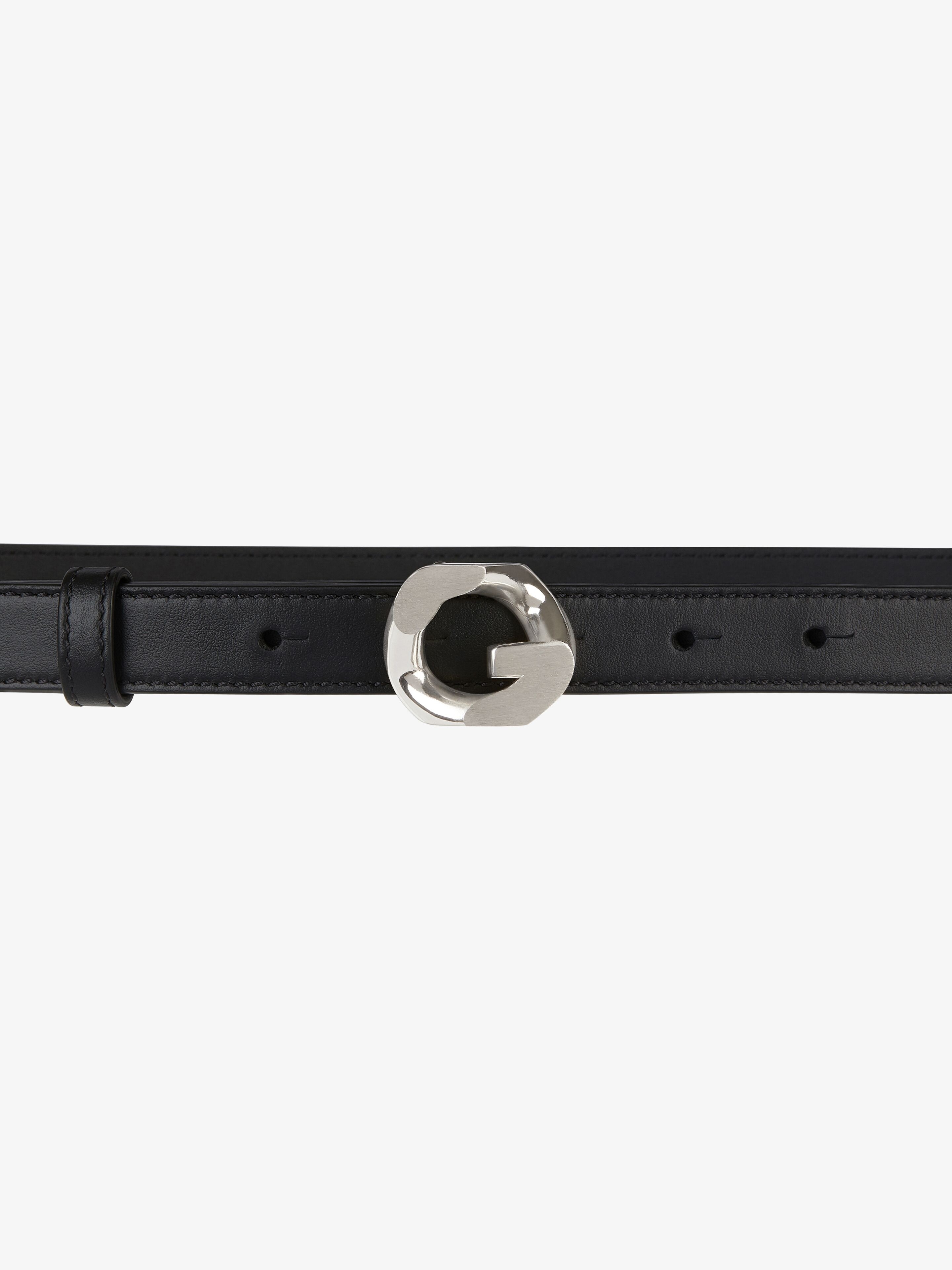 BELT IN LEATHER WITH G-CHAIN BUCKLE - 2