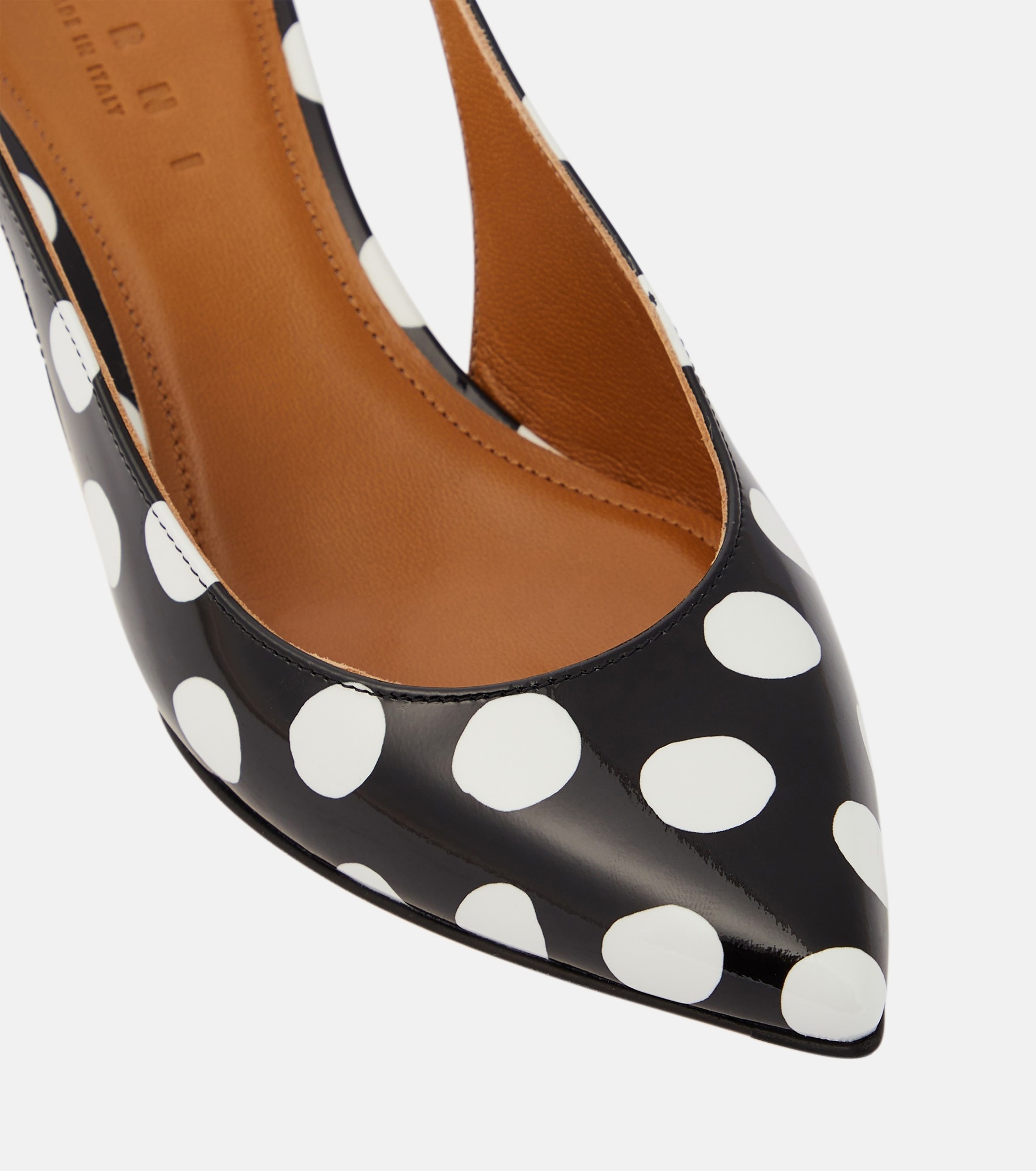Polka-dot patent leather slingback pumps - 6