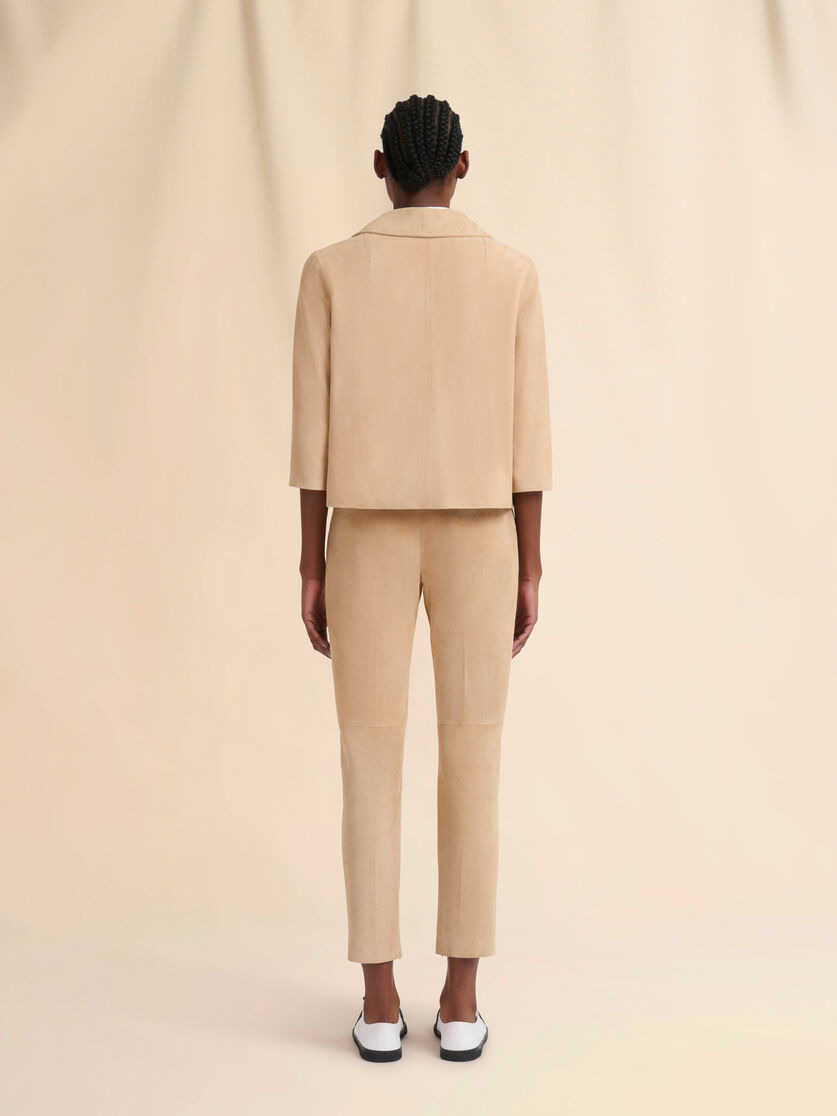 CAMEL SUEDE BOXY JACKET - 3