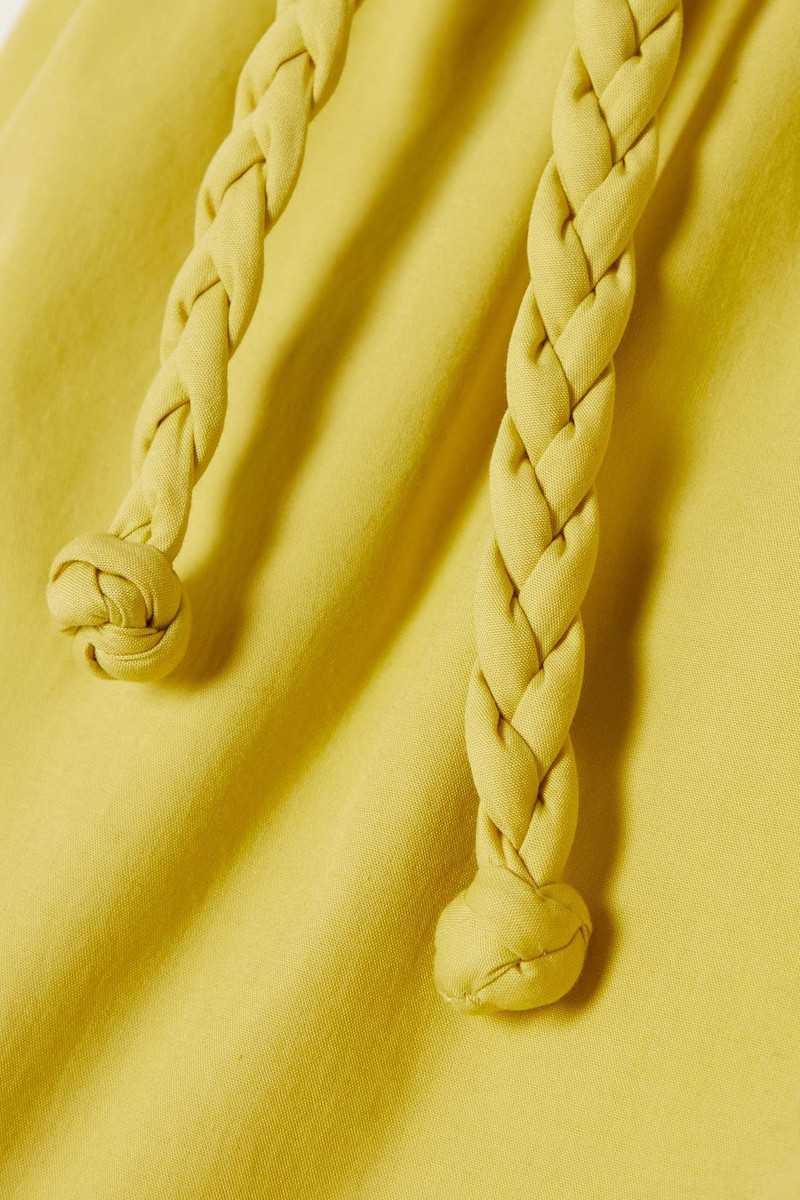 Cropped lace-up cotton-blend poplin top 5