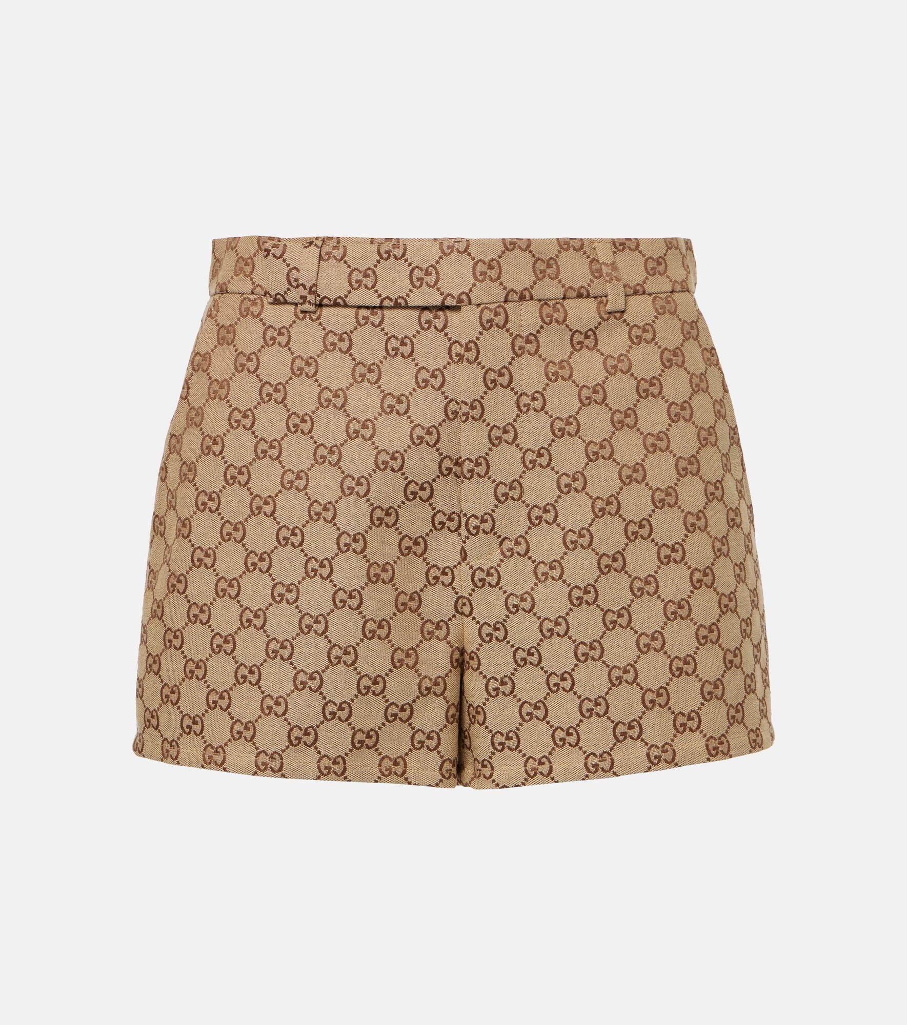 GG canvas cotton-blend shorts - 1