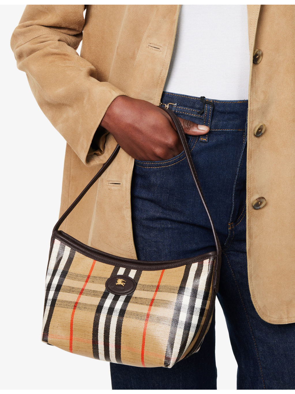 Mini Highlands Waxed-Cotton Baguette Shoulder Bag - 7