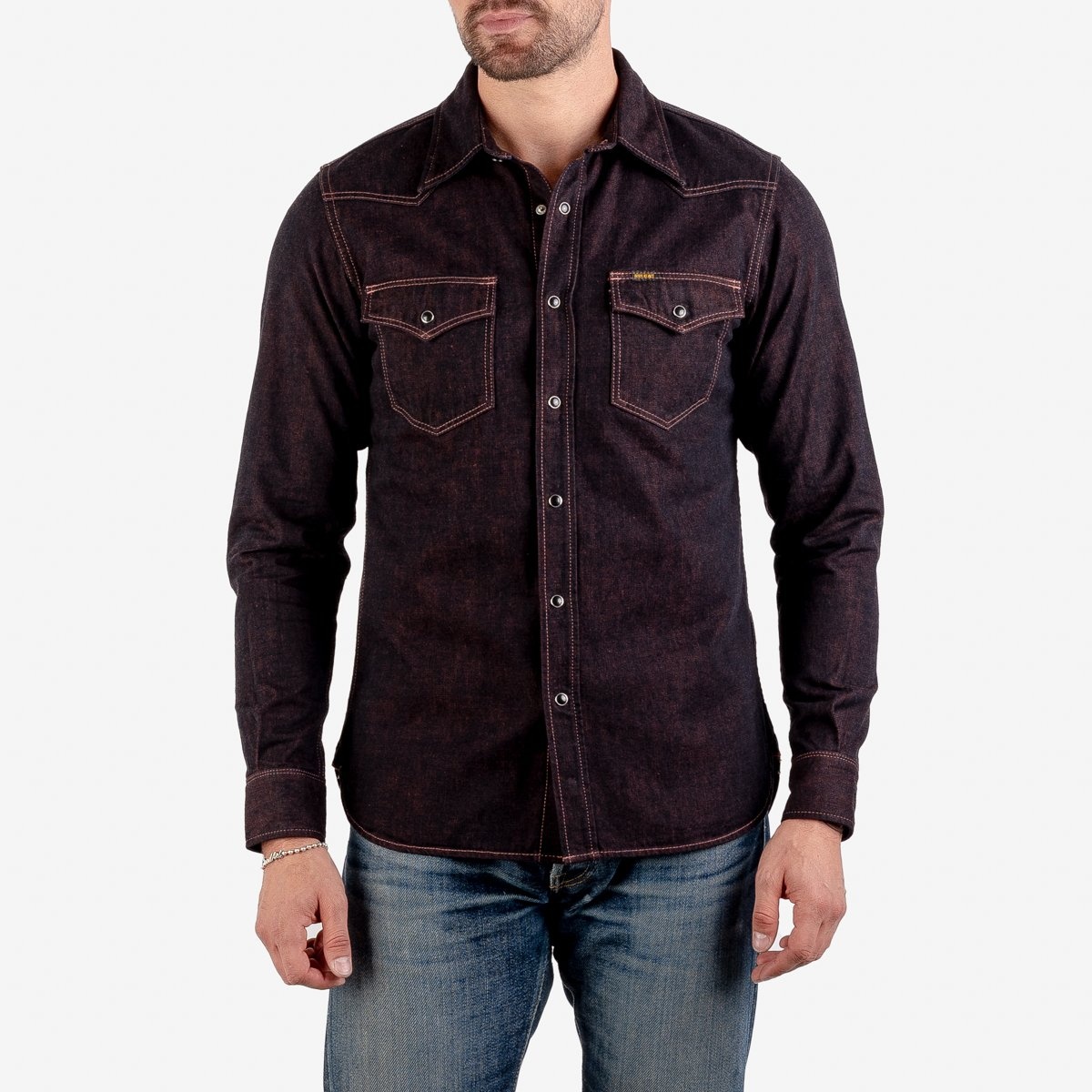 Iron Heart 12oz Selvedge Denim Western Shirt - Indigo