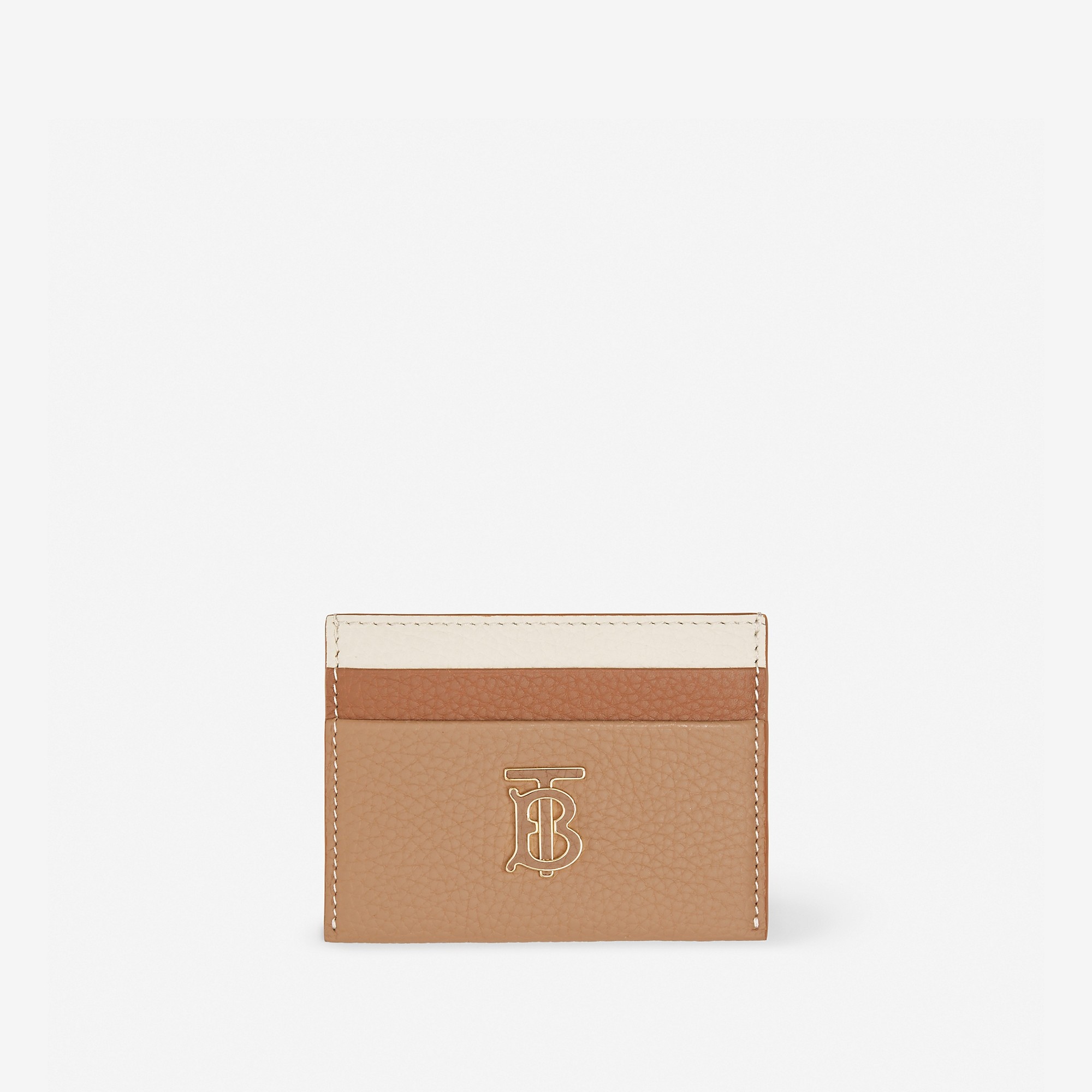 Tri-tone Grainy Leather TB Card Case - 1