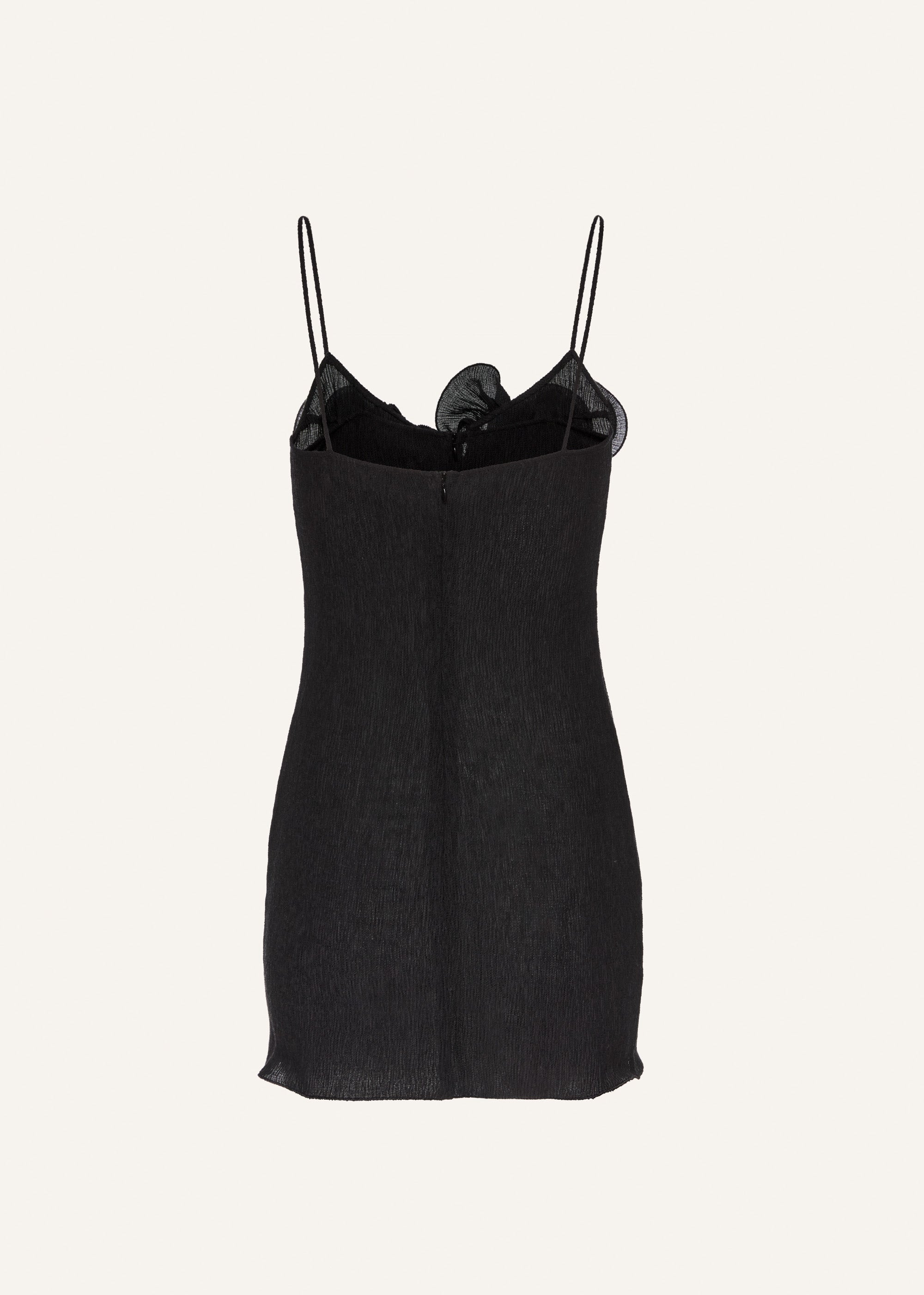 Sleeveless crepe beach mini dress in black - 2