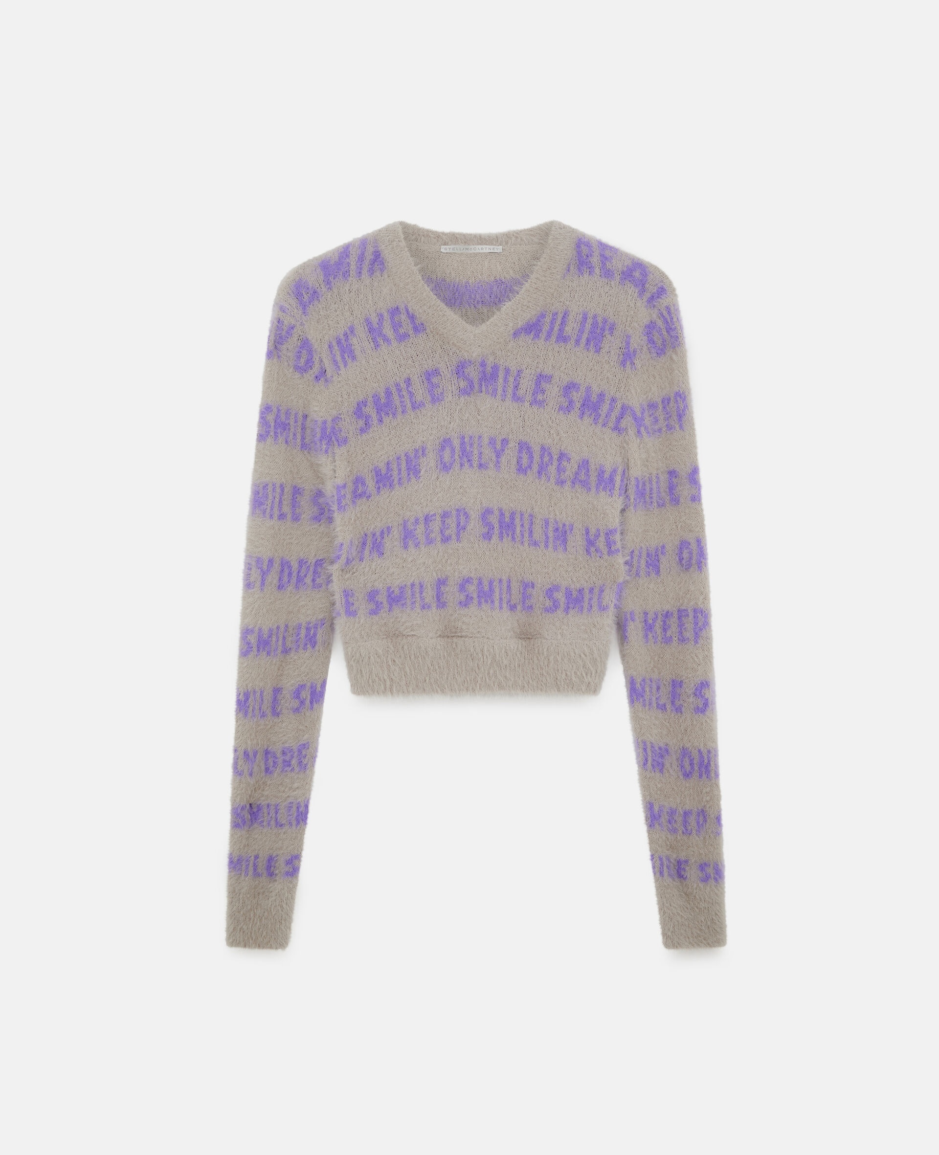 Cropped Jacquard Knit Sweater - 1
