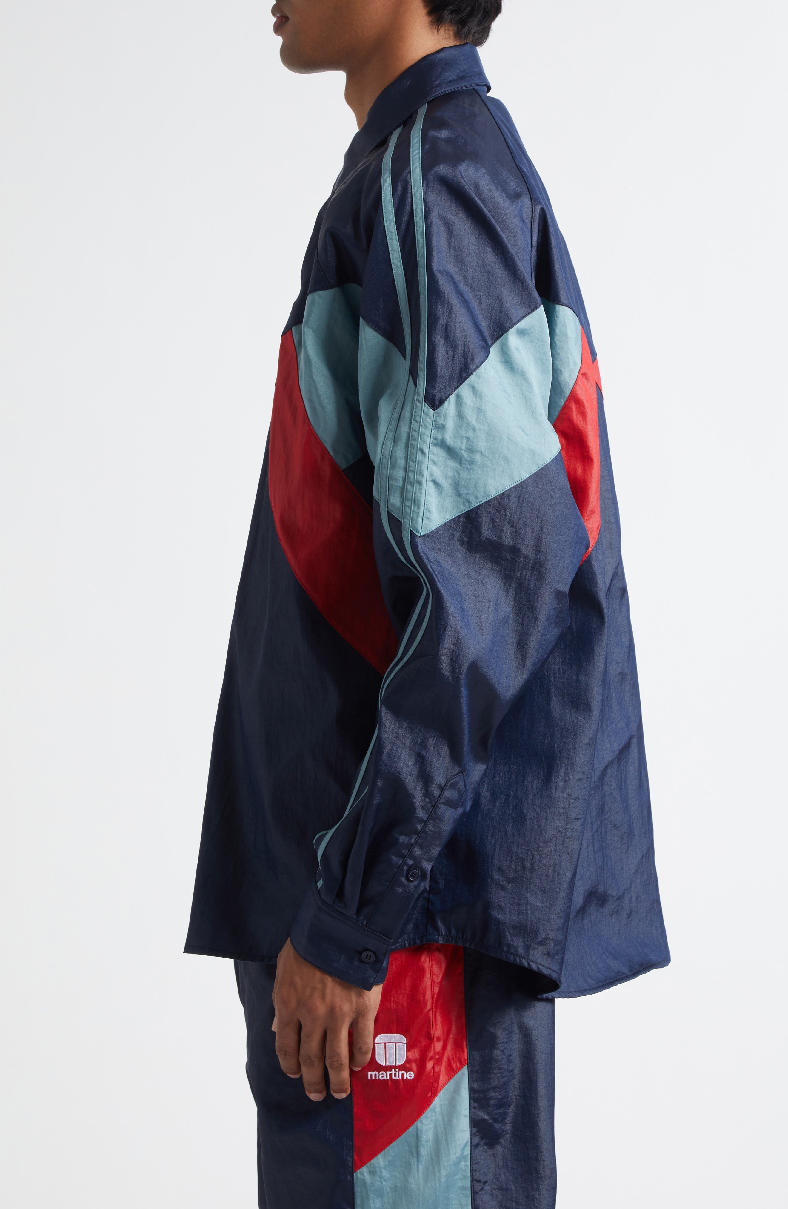 Martine Rose Shirt Track Jacket in Blue Navy at Nordstrom - 4