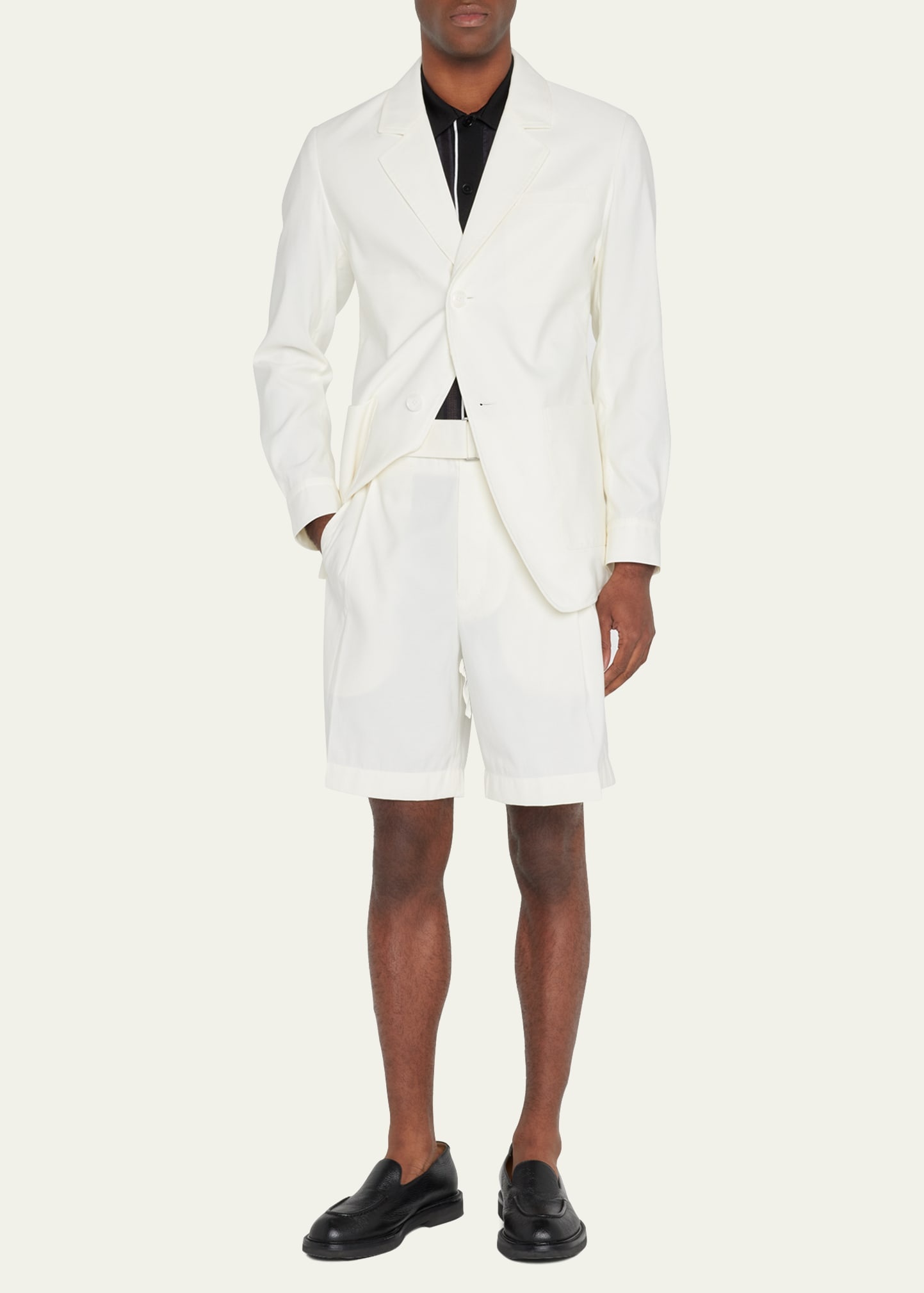 Men's Pleated Self-Belt Tailored Shorts - 2