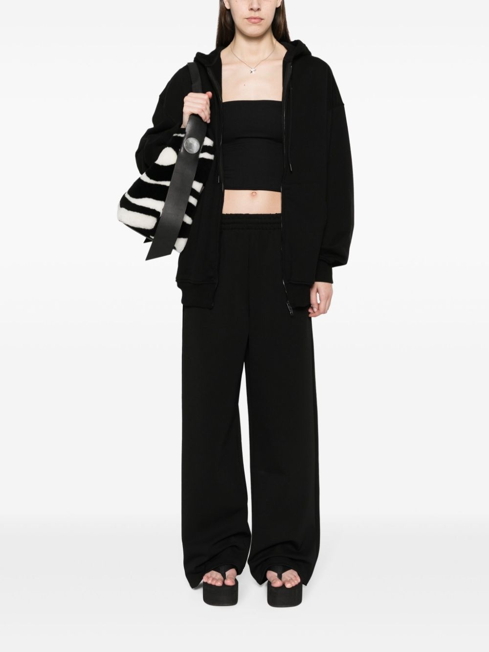 ribbed straight-leg trousers - 2