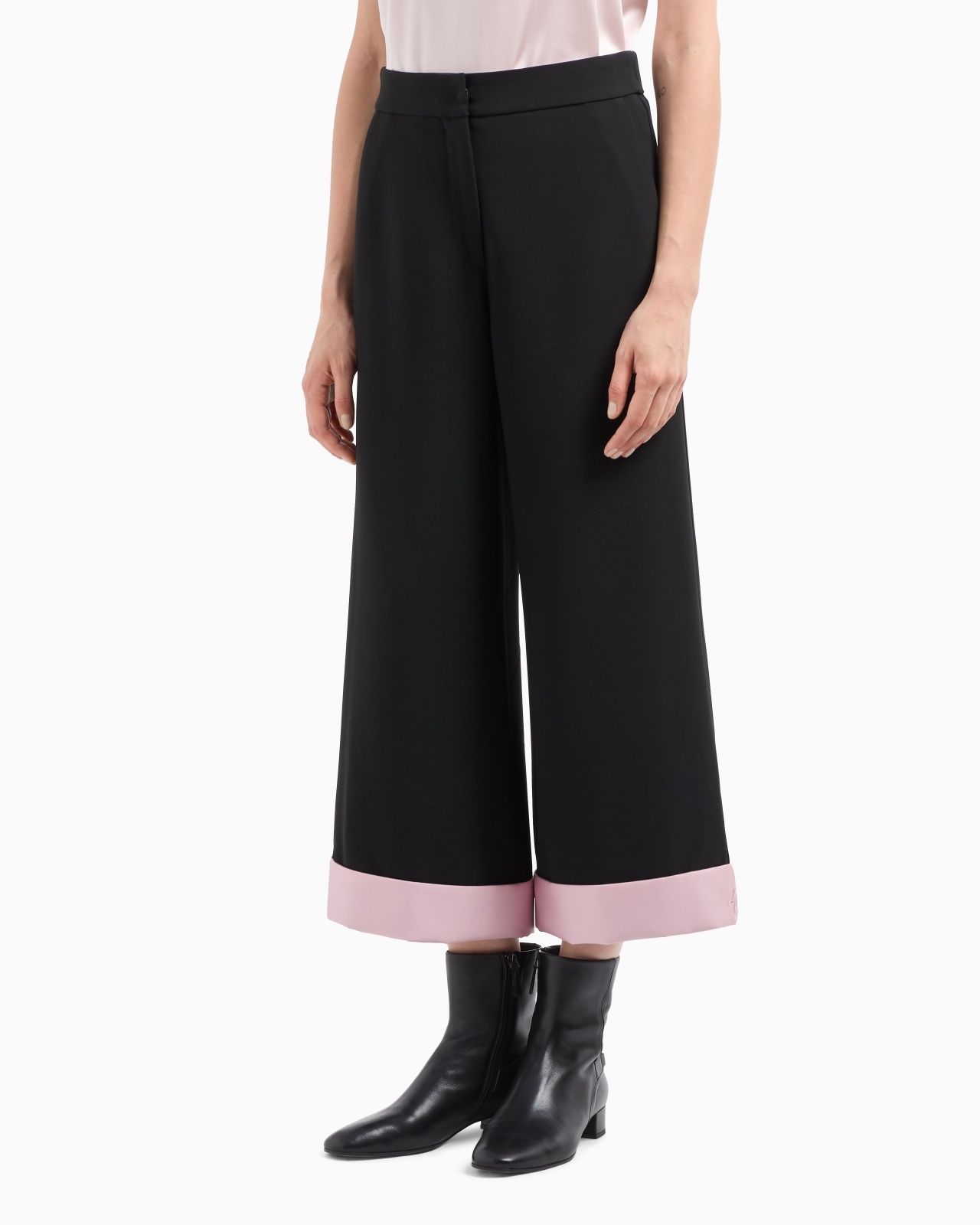CROPPED CADY CRÊPE TROUSERS WITH TURN-UPS - 4