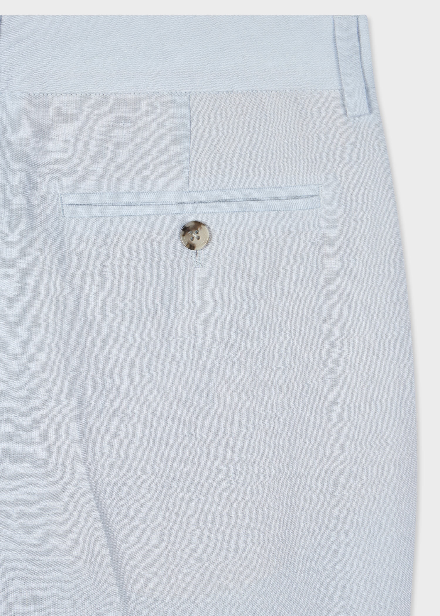 Pale Blue Linen Tapered Trousers - 2
