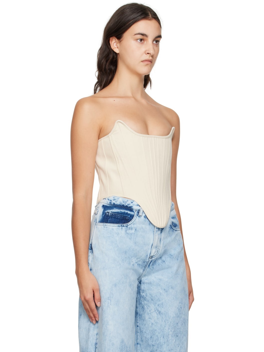 Off-White Paneled Corset - 2