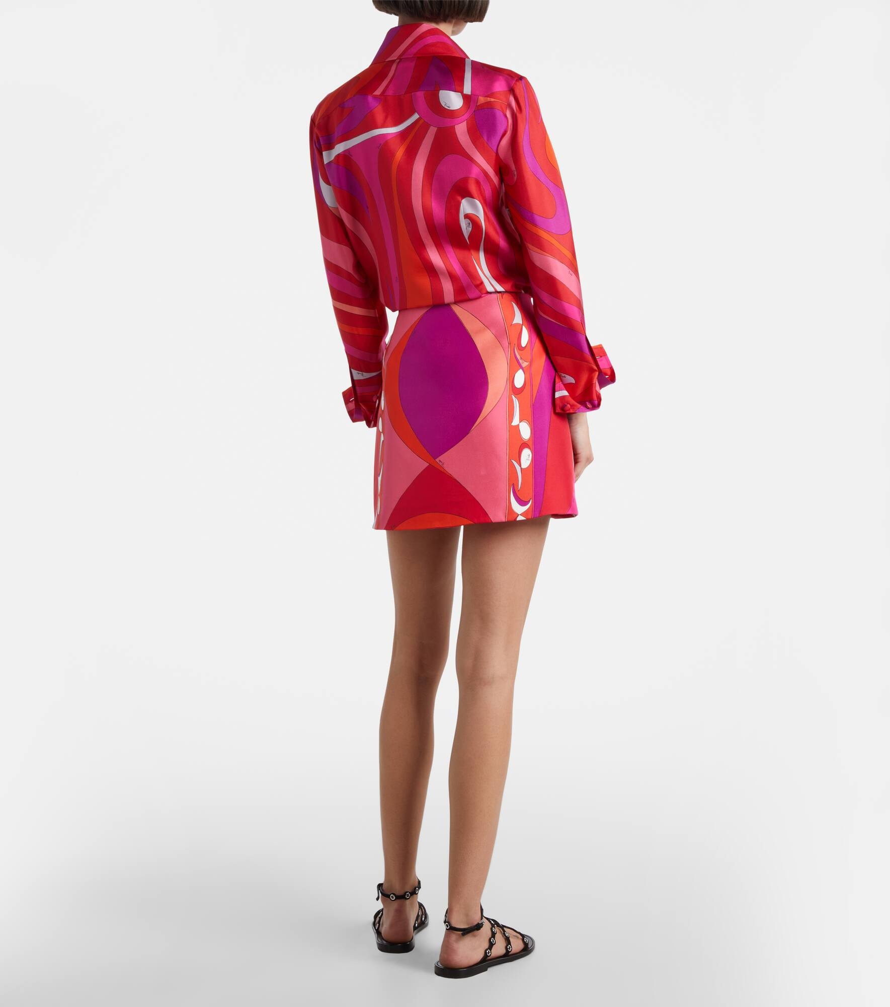 Pesci silk twill miniskirt - 3